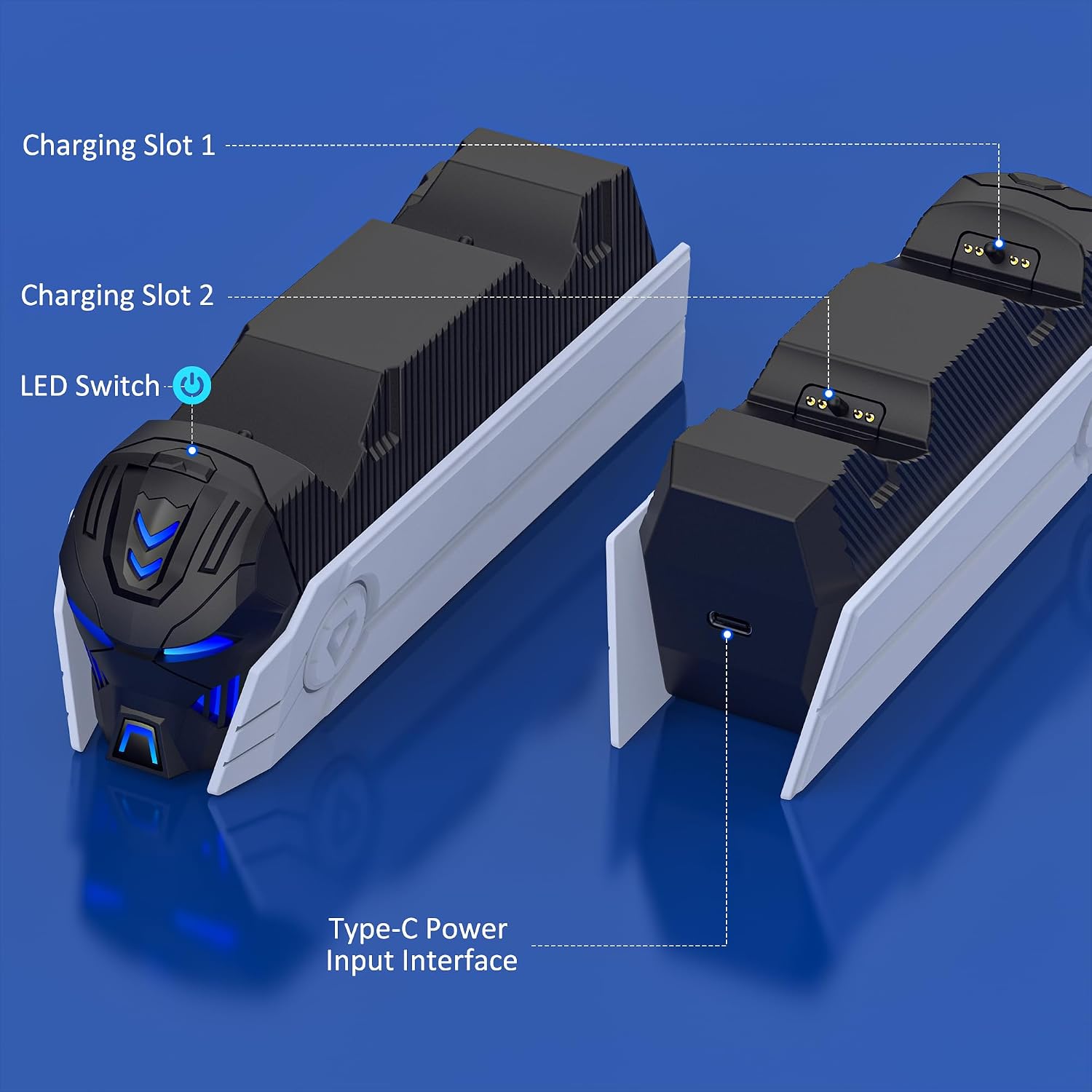 Thumbnail 6 de HEYLICOOL PS5 Controller Charger Station 2-pack LED