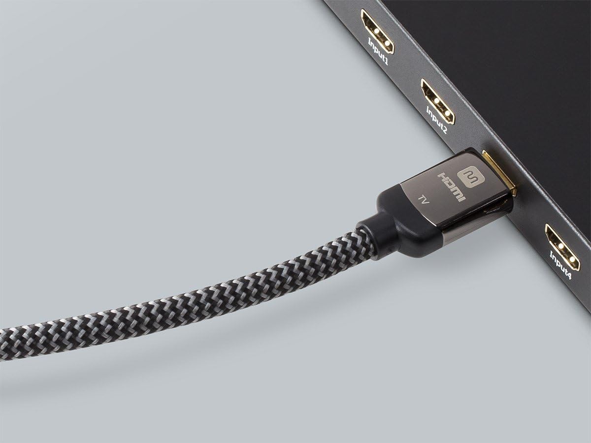 Thumbnail 5 de Monoprice 4K High Speed HDMI Cable (Braided, CL3 In-Wall Rated) 4K@60Hz, 18Gbps, HDR, 50ft, Grey
