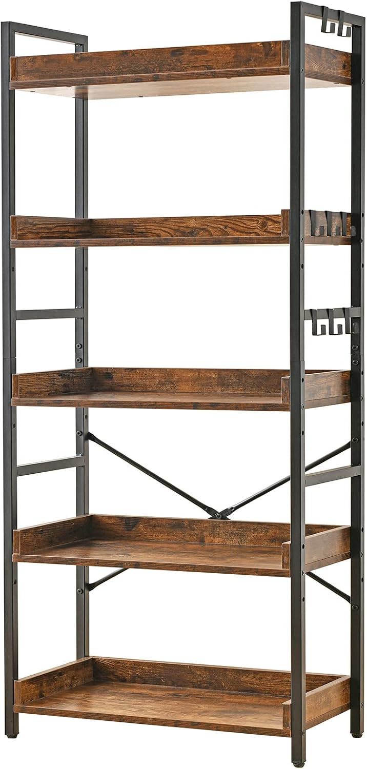 Detalle de HCHQHS BS-USBS-C-5 5-Tier Industrial Bookshelf with Adjustable Shelves
