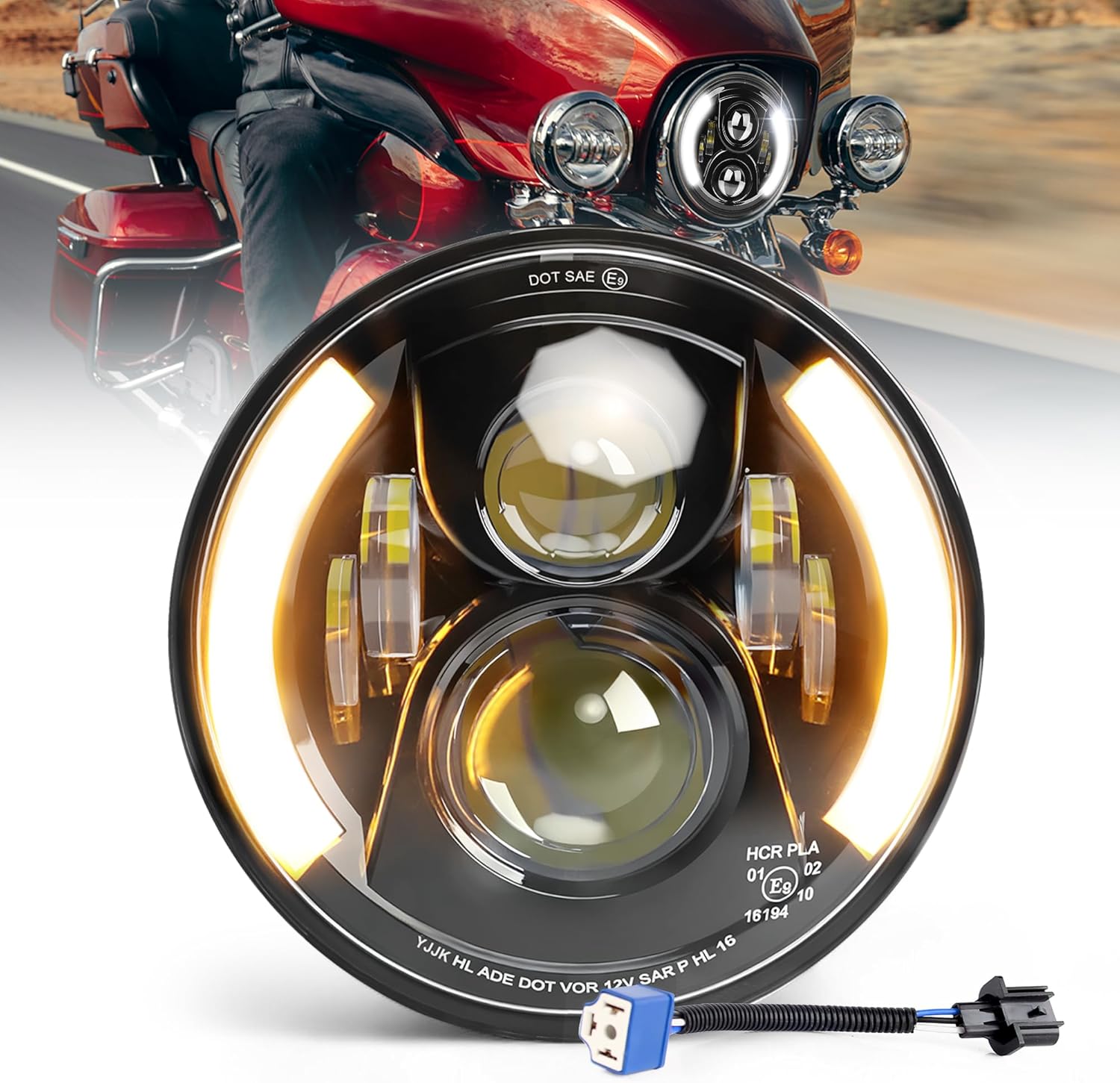 Thumbnail 6 de CO LIGHT 2 phares Halo 7 pouces DOT approuvés pour Jeep (2 pièces) – CO LIGHT 7pouces 2 pieces DOT Approuvé Phares Halo JK