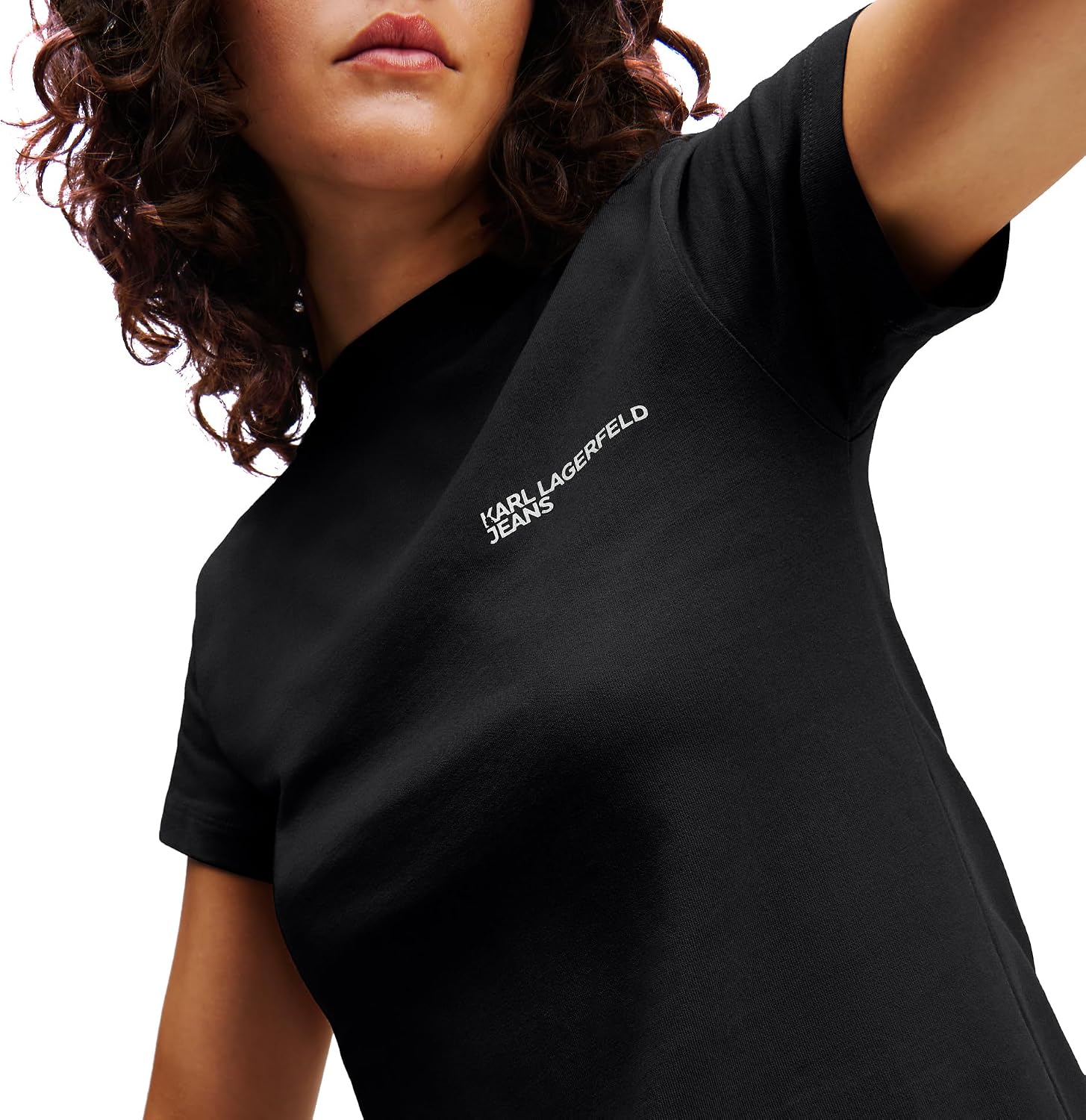 Detalle 2 de Karl Lagerfeld Jeans Femme Slim Short Sleeve T-Shirt – coupe ajustée et logo sur la poitrine