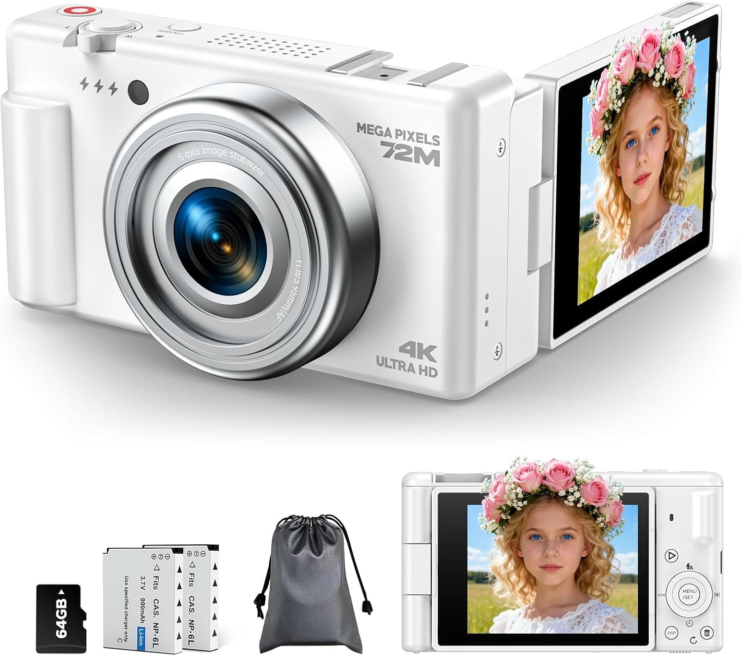 Detalle de Digital Camera 72MP 4K vlogging camera with 18x zoom