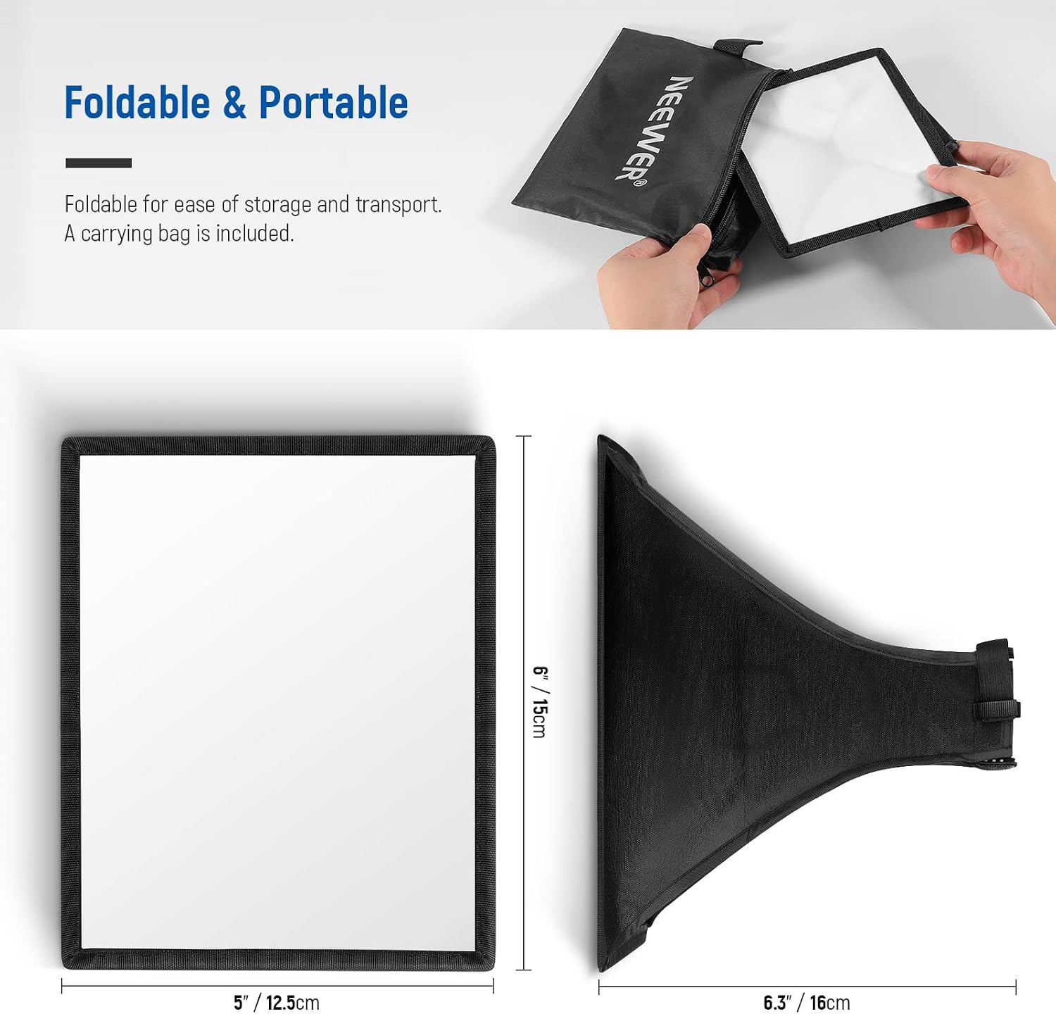 Thumbnail 6 de NEEWER 15×12,5 cm Speedlite Softbox