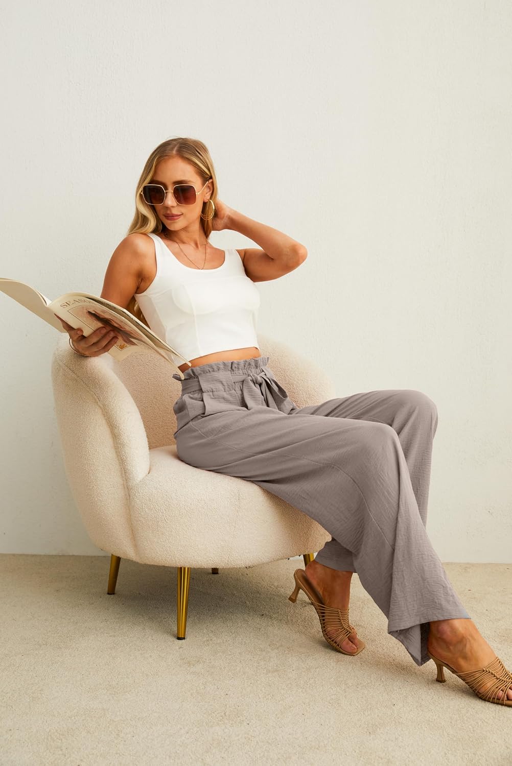 Thumbnail 5 de IWOLLENCE Women's Wide Leg Pants 100% Polyester
