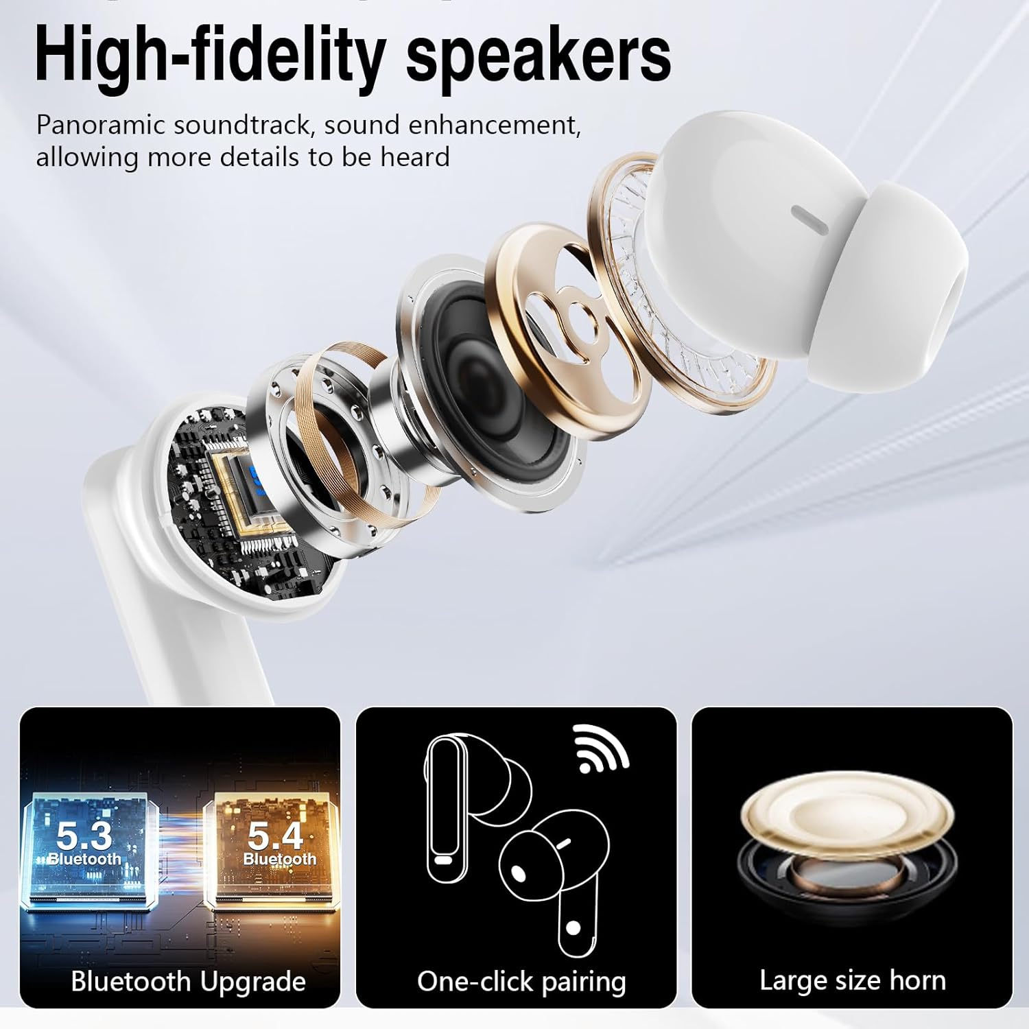Thumbnail 2 de 2026 Wireless Earbuds with Bluetooth 5.4, ANC/ENC, and Smart Charging Case