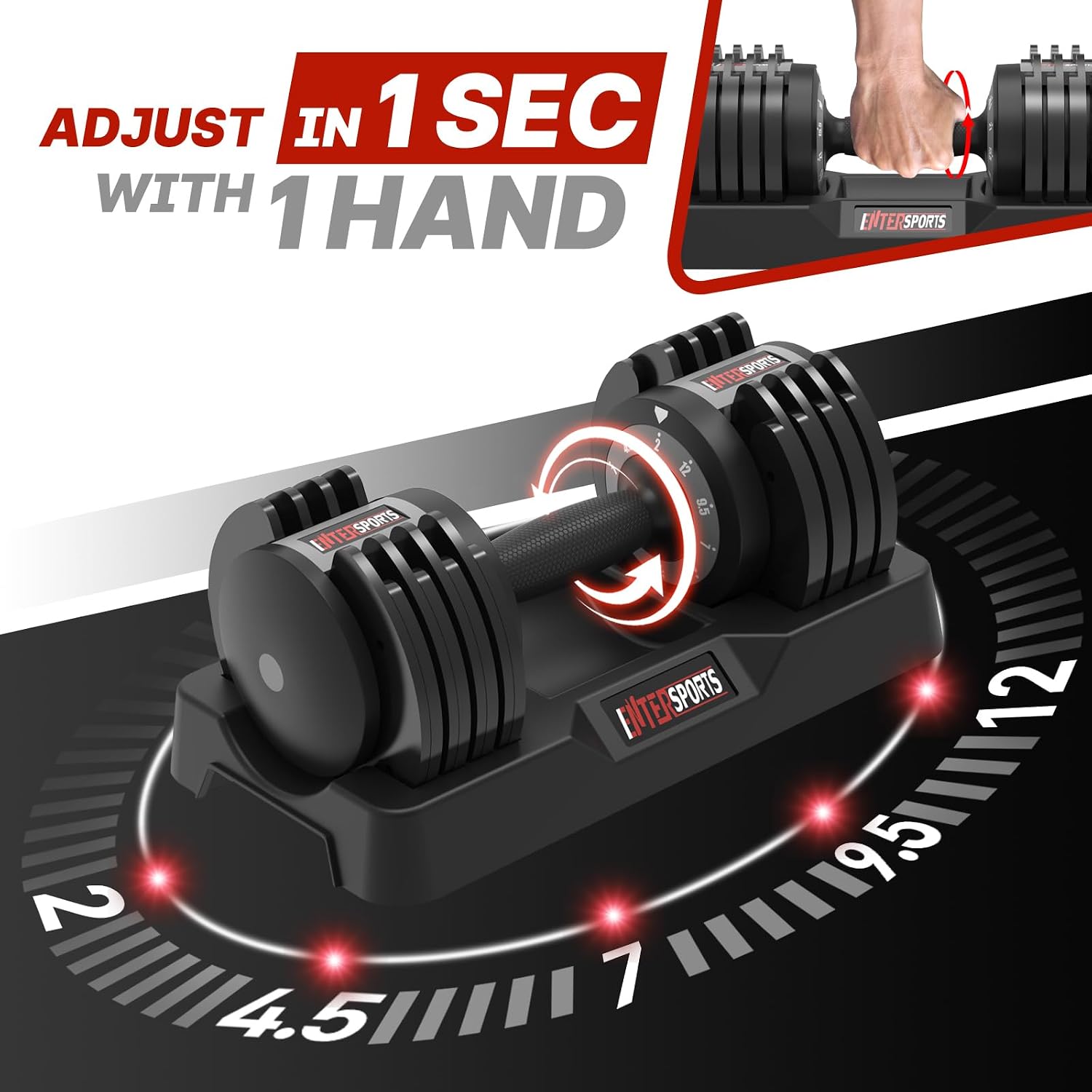 Detalle 1 de EnterSports Adjustable Dumbbell