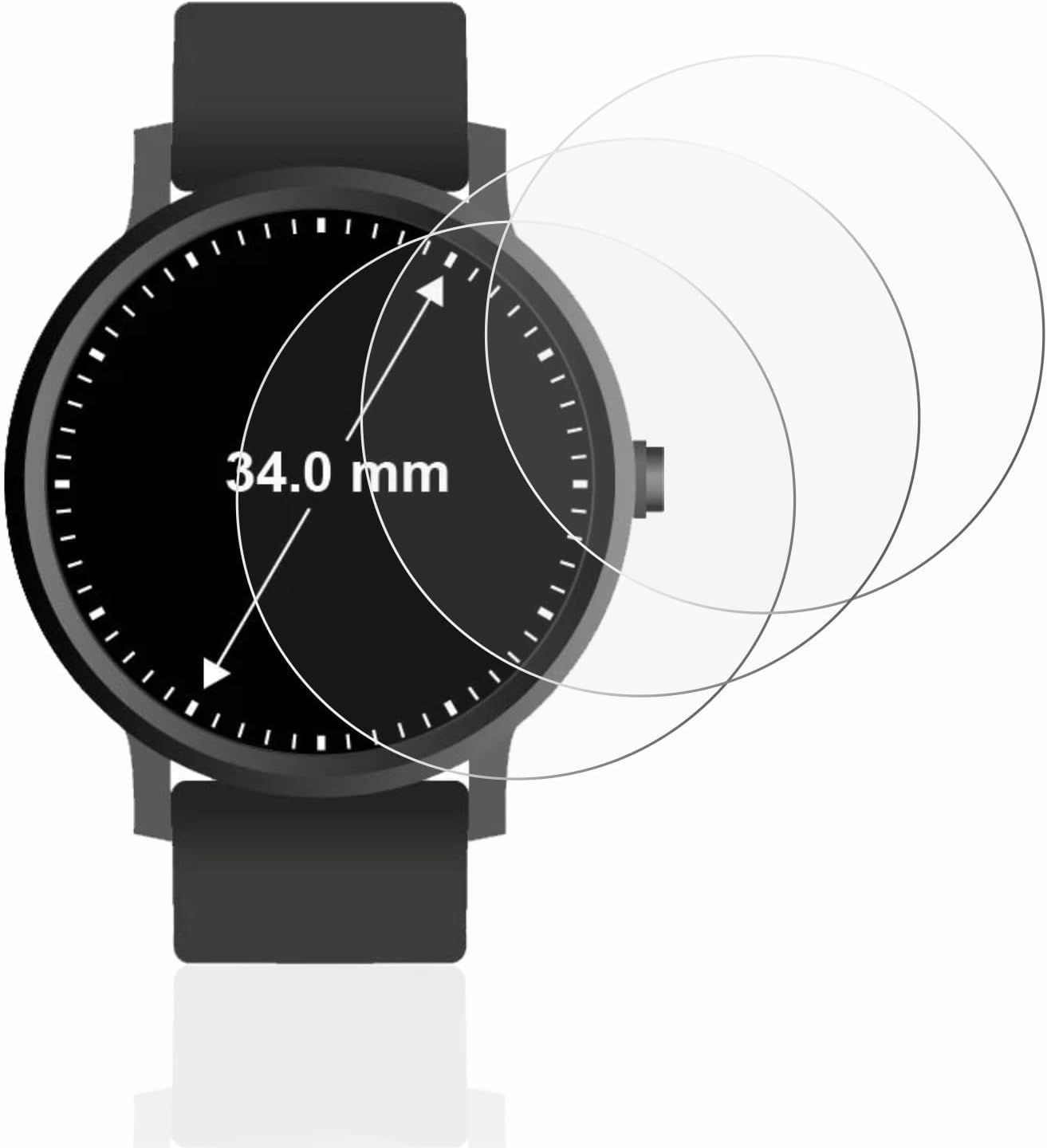 Detalle de Savvies 6 Pack Screen Protector for Circular 34 mm Watches – Ultra-Clear, Bubble-Free