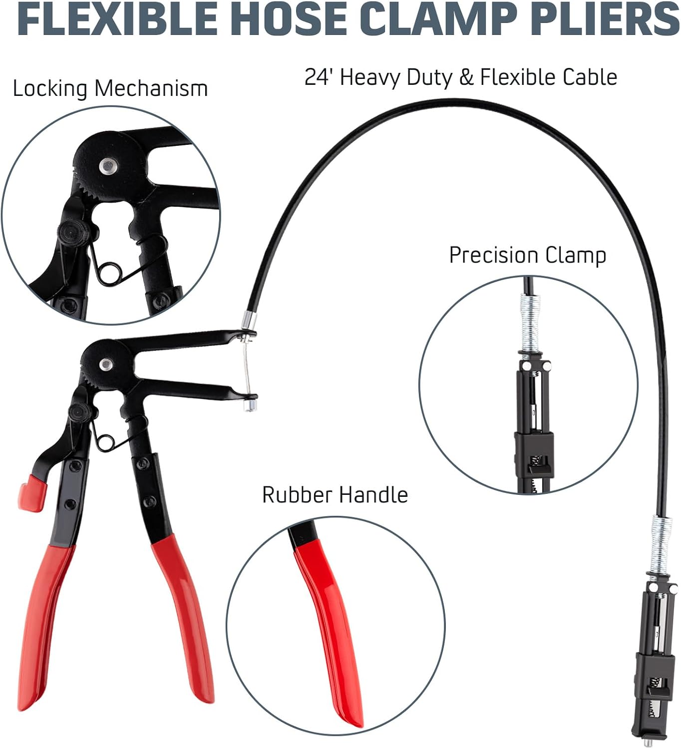 Detalle de jiouxip GSQ003 9-Piece Hose Clamp Pliers Set, Carbon Steel, Long Reach
