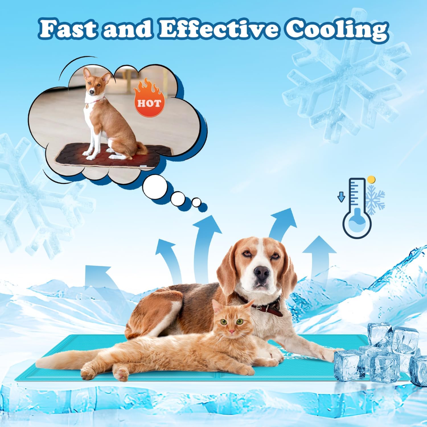 Thumbnail 1 de Tapis rafraîchissant pour chien Nobleza (65x50 cm) en gel non toxique, auto-refroidissant