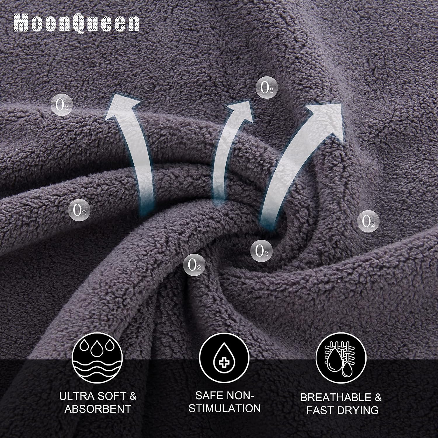 Detalle 2 de MOONQUEEN Washcloth Set, 12 x 12 Inches