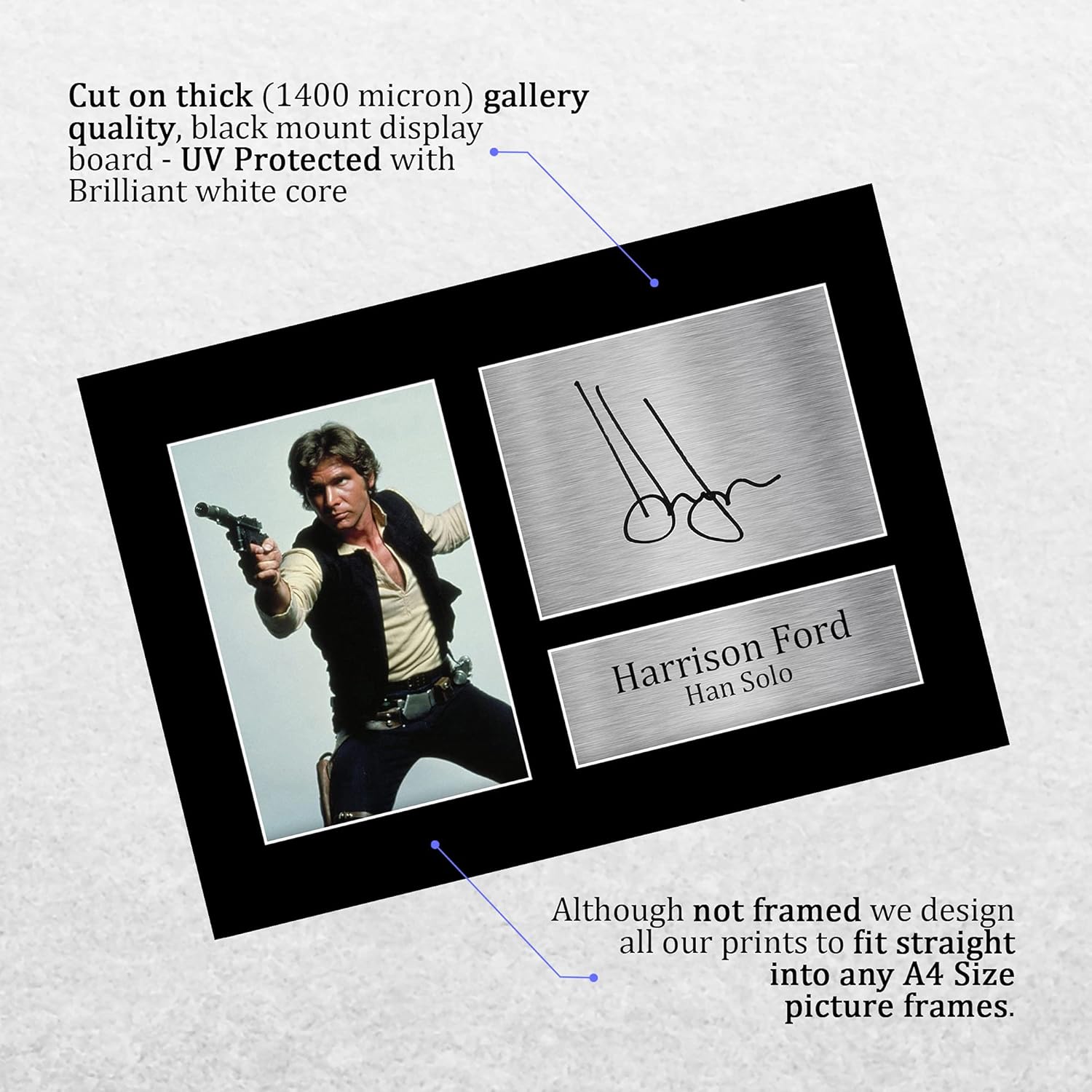 Thumbnail 2 de HWC Trading Harrison Ford Gift Signed A4 Printed Autograph Photo