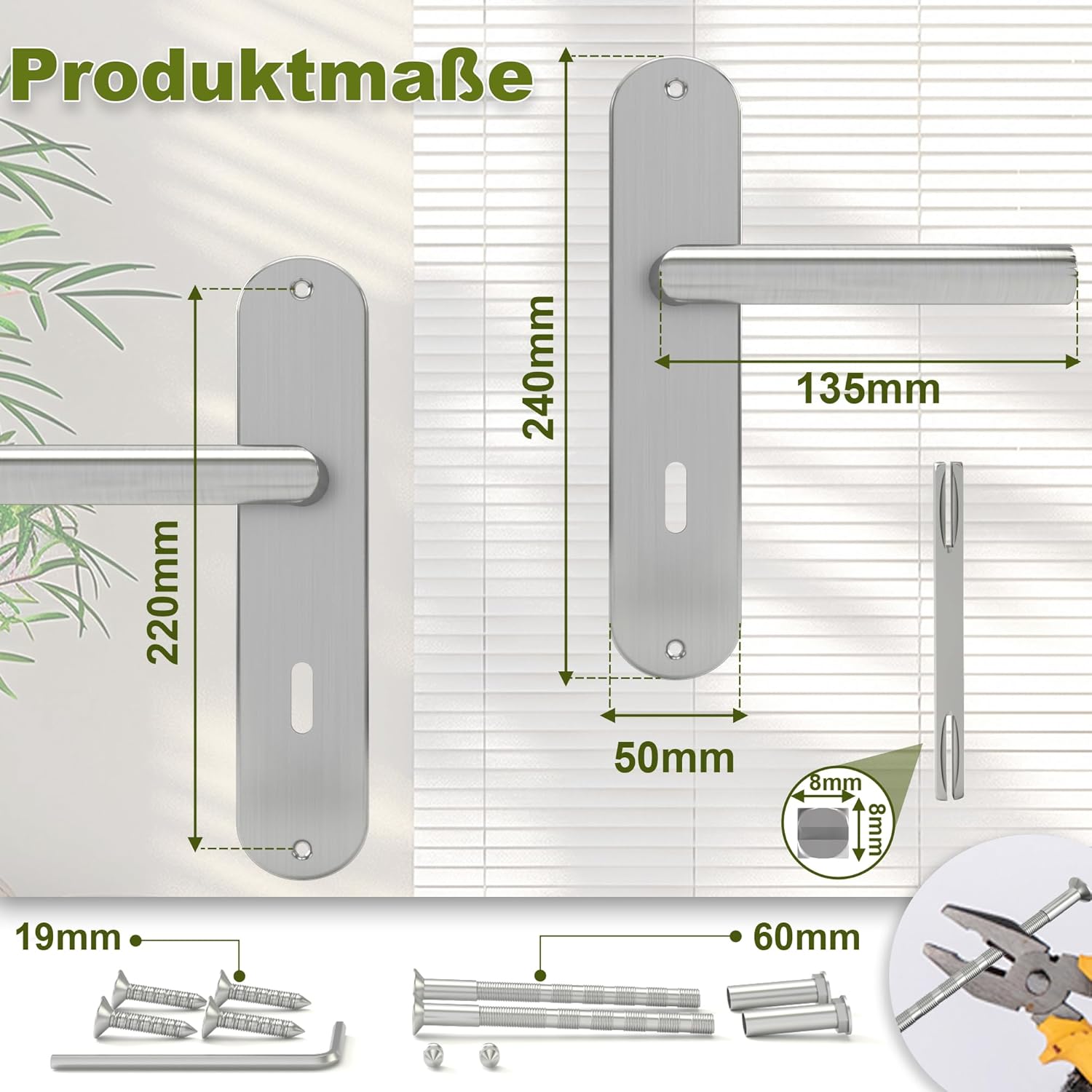 Thumbnail 1 de DIYGEEK Türklinke Langschild 72 mm BB Edelstahl