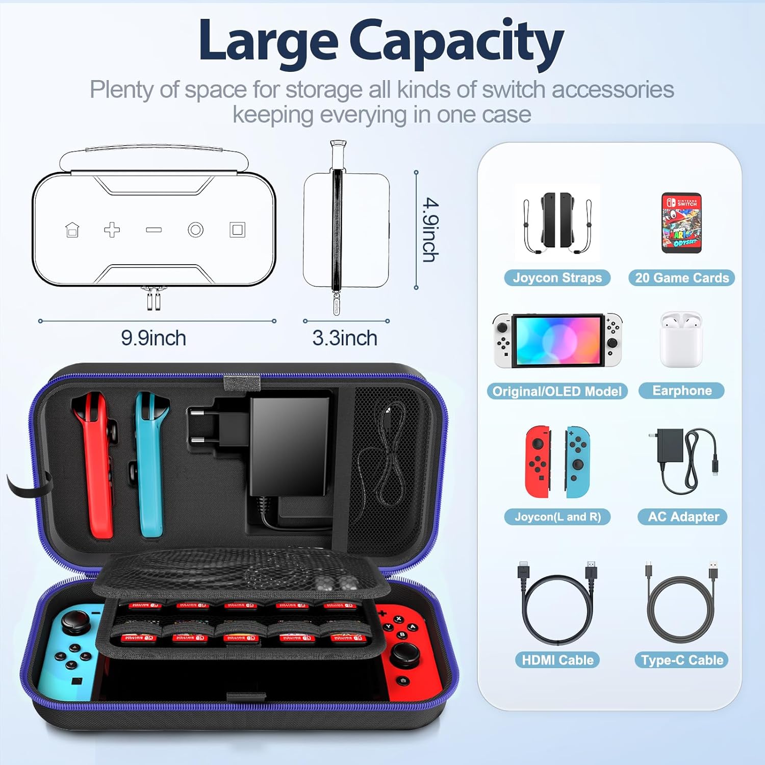 Thumbnail 2 de OIVO Étui rigide de voyage pour Nintendo Switch et OLED — transport sûr, jusqu’à 20 cartouches
