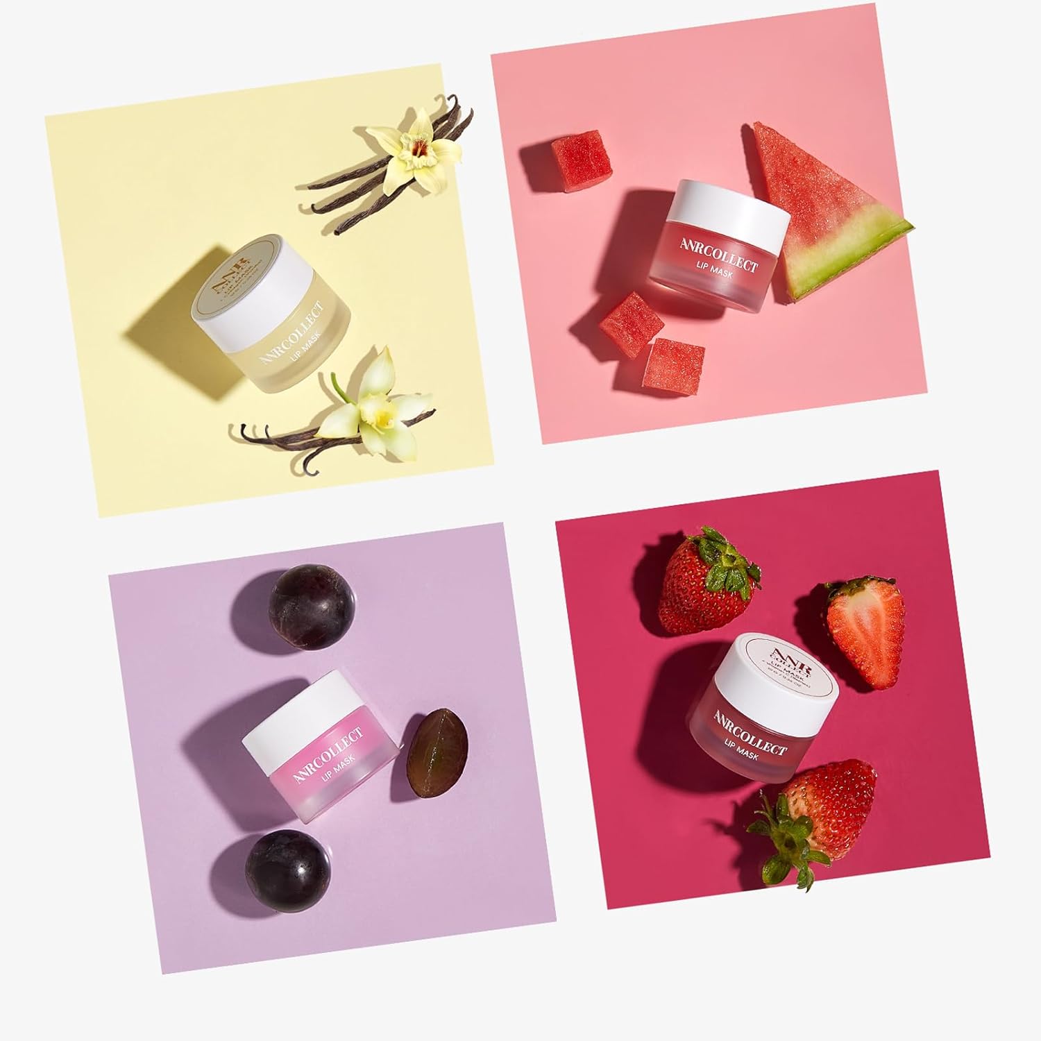 Detalle de ANRCOLLECT Lip Balm Set: kit di 4 maschere notturne per labbra idratate