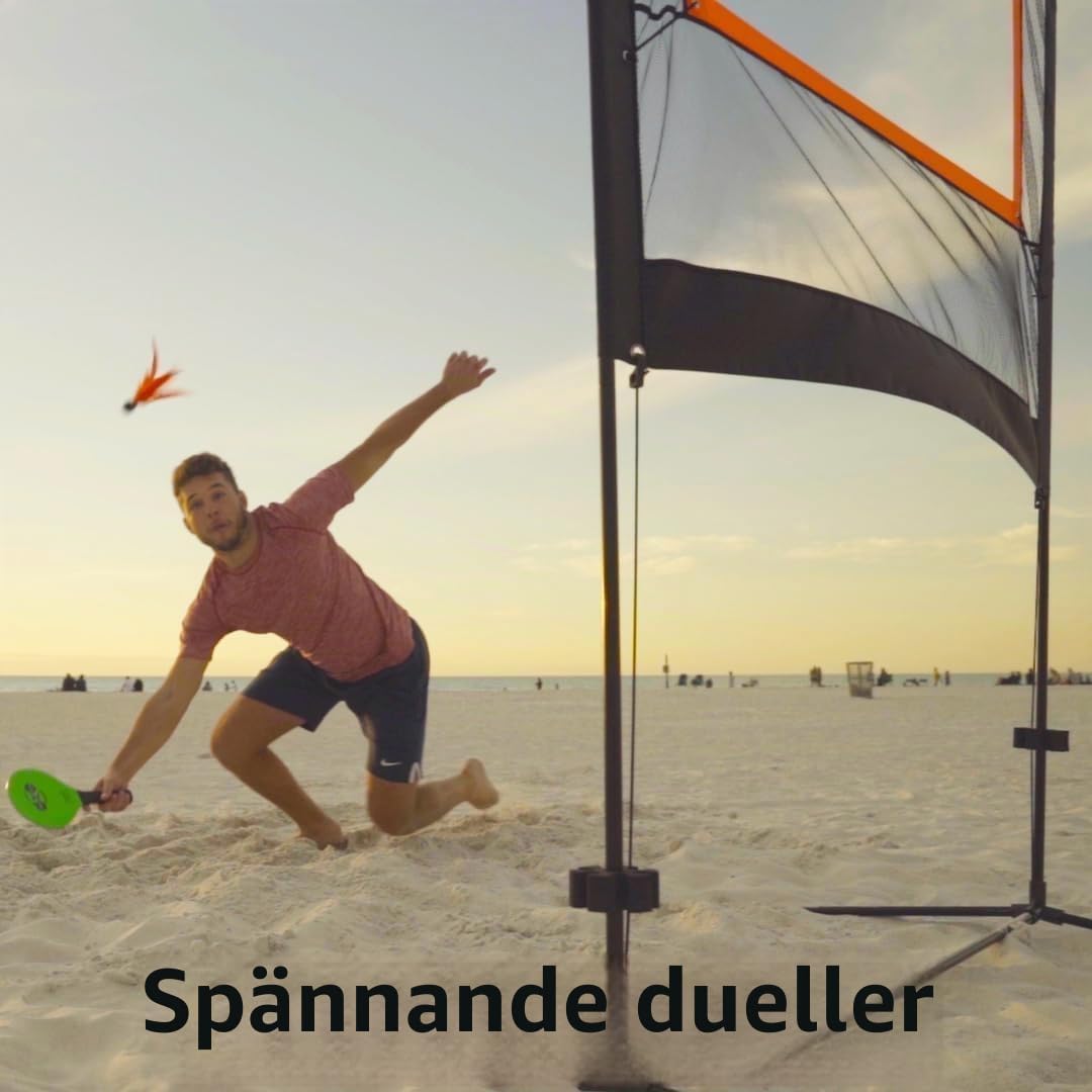Detalle 2 de Gresonic A6DE-2025-BQTZ pickleballset med fristående nät, racketar och bollar