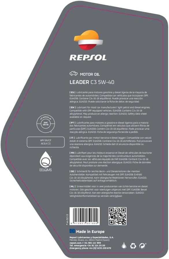 Detalle de Repsol Moto Sintetic 4T 5W-40 motorolja för motorcykel, 5 liter