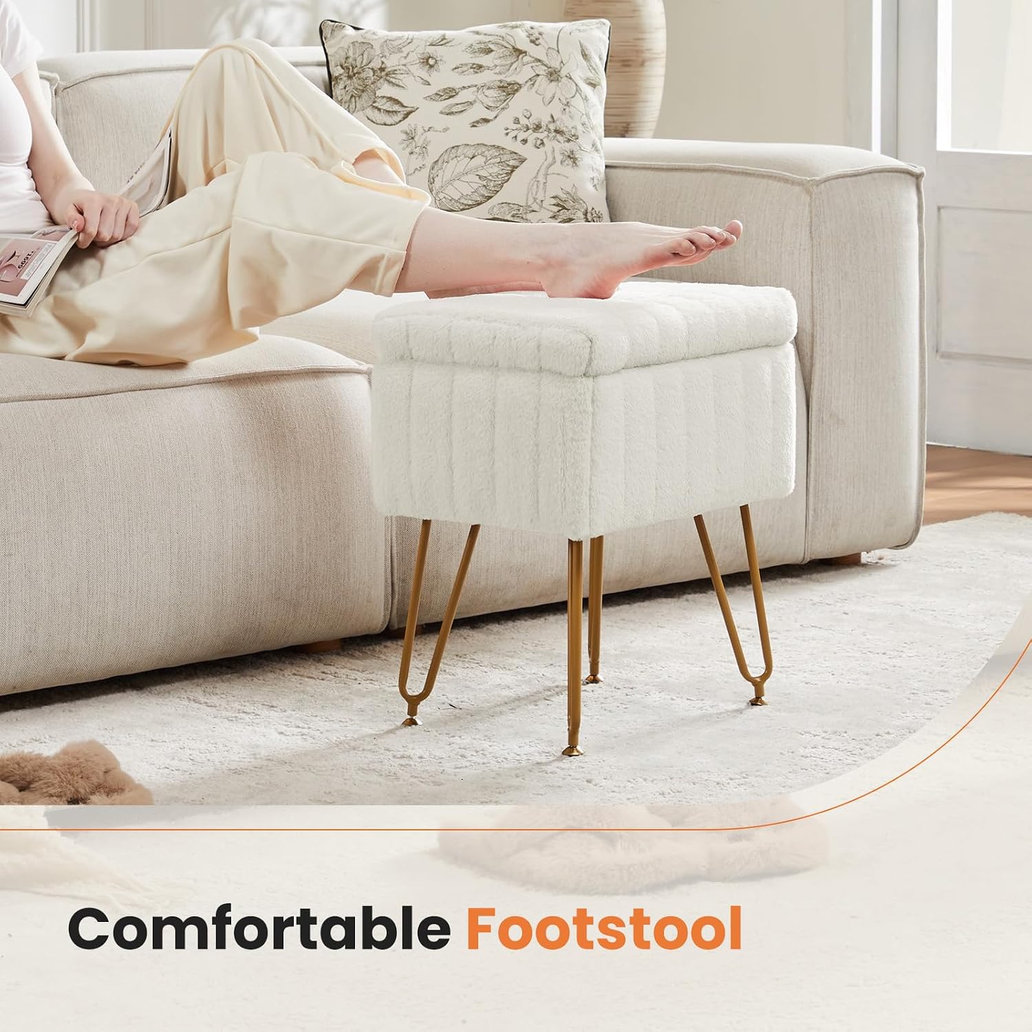Detalle 2 de Sweetcrispy Vanity Stool in Faux Fur