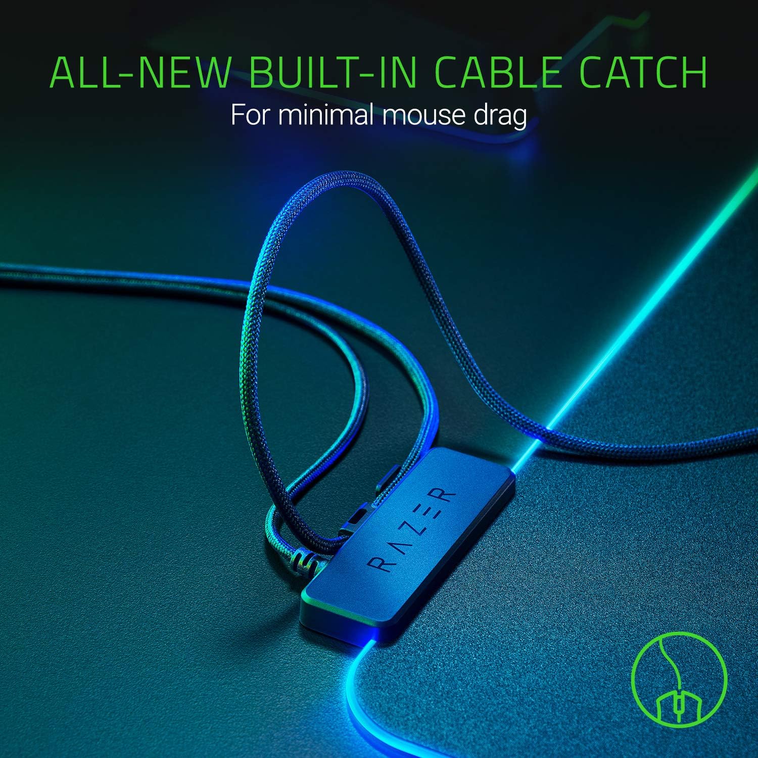 Thumbnail 4 de Razer Firefly V2 – Tapis de souris de jeu micro-texturé avec éclairage Chroma RGB (bords lumineux, antidérapant) Noir