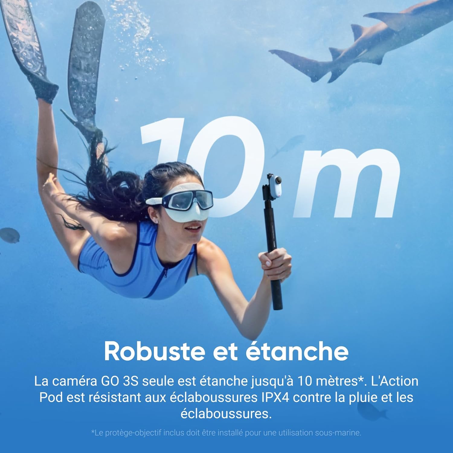 Thumbnail 5 de Insta360 GO 3S Pack Aquatique (128 Go) – Petite caméra POV 4K, étanche et légère