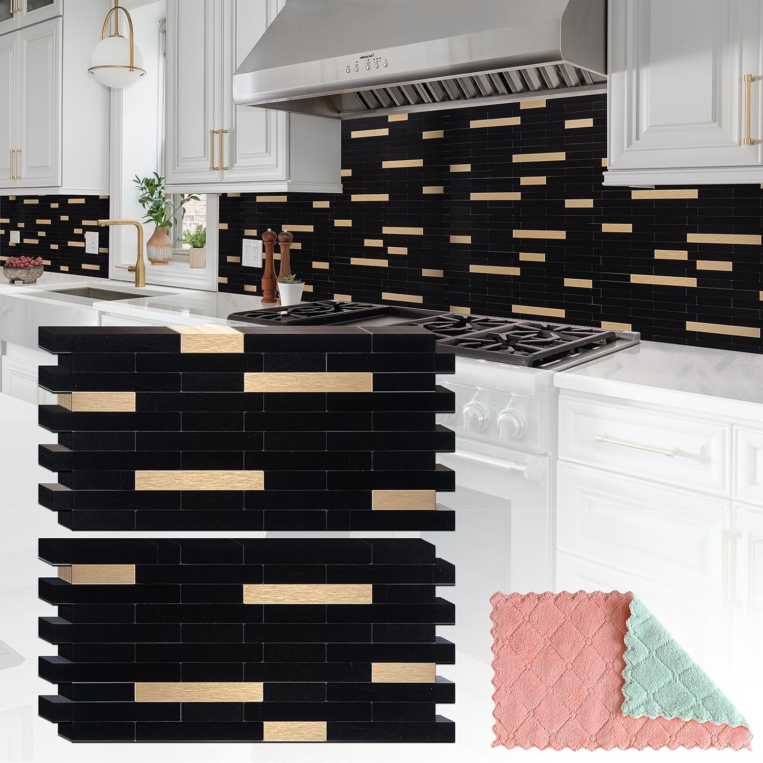 Thumbnail 6 de StyloVue Peel-and-Stick Backsplash in White Marble