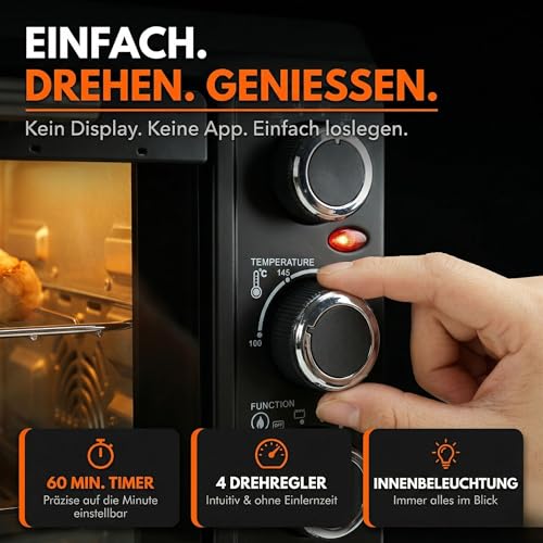 Thumbnail 3 de Sommertal Minibackofen 45L | 2000W mit Drehspieß, Umluft und 60 Min Timer
