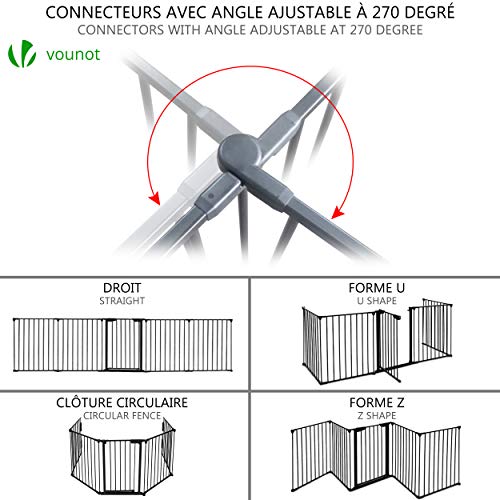 Detalle 2 de VOUNOT Barrière de Sécurité Pliable Grande Version 3M – Barrière de Protection cheminée 5 Panneaux Pré-assemblé