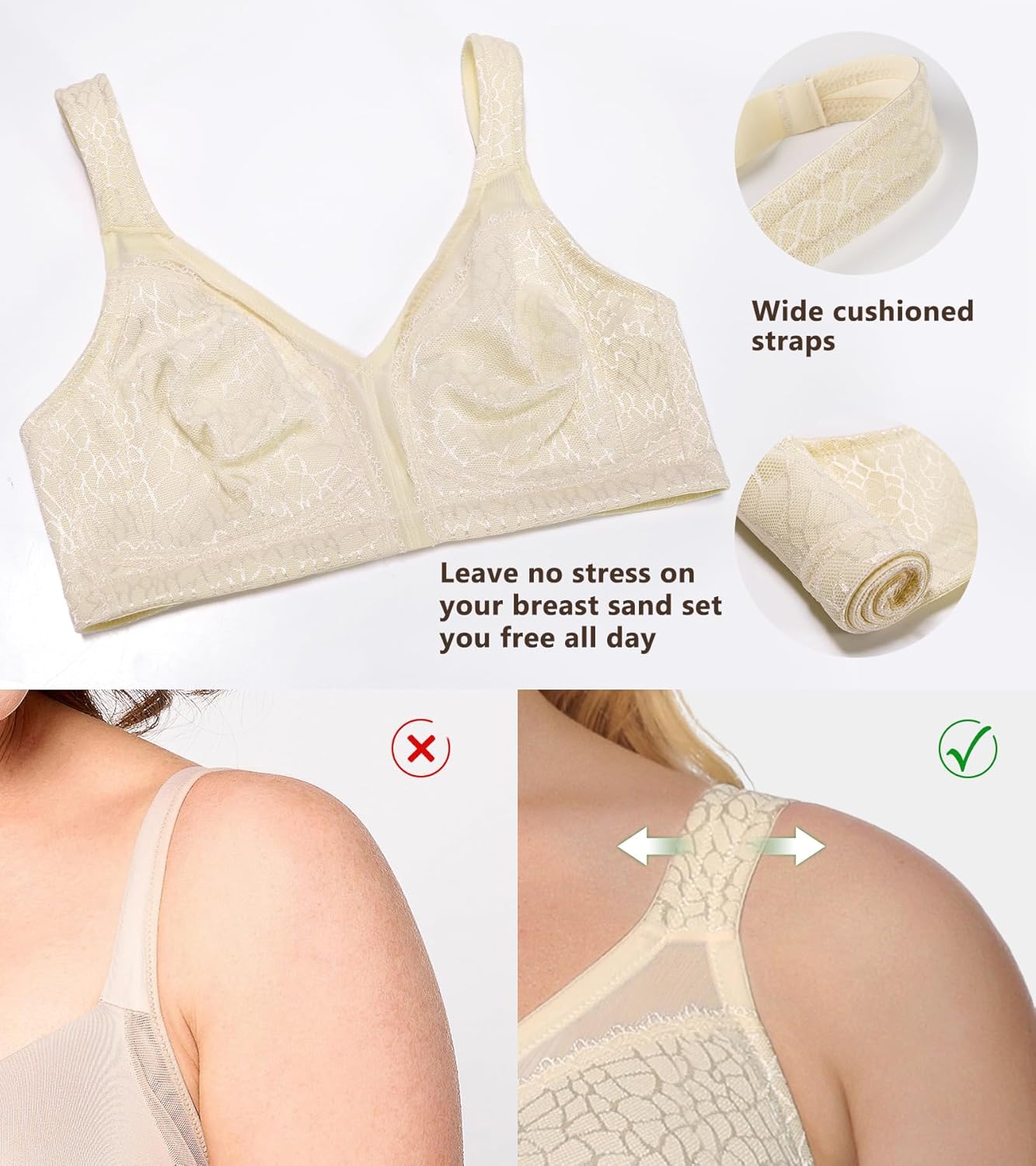 Thumbnail 1 de DotVol Damen Komfort Vollschalen Minimizer BH – Drahtlos, Große Größen, Bügellos