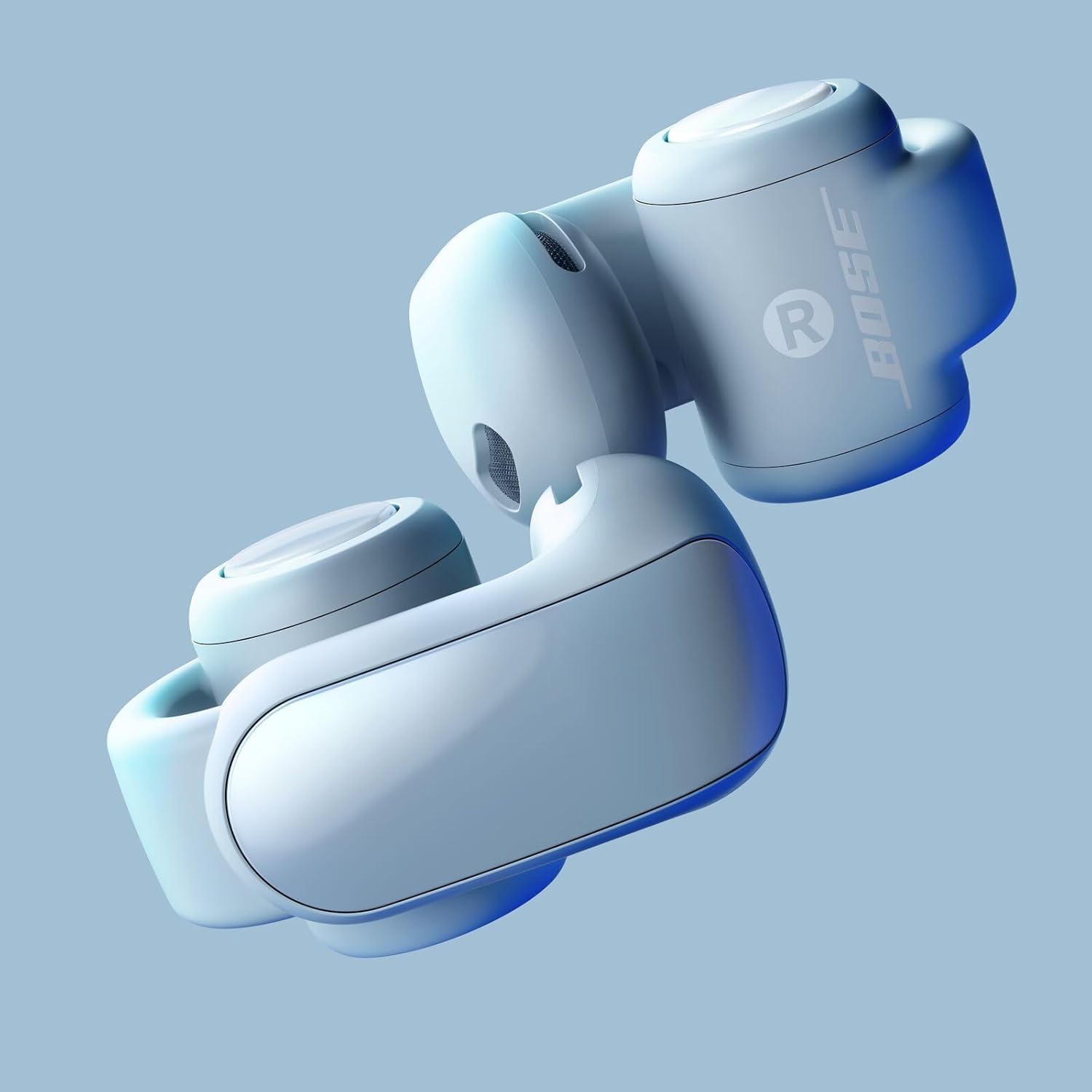 Detalle de Bose Ultra Open Earbuds mit Bluetooth und OpenAudio-Technologie – kabellose Clip-On Kopfhörer (Mondstein-Blau, Limited Edition)