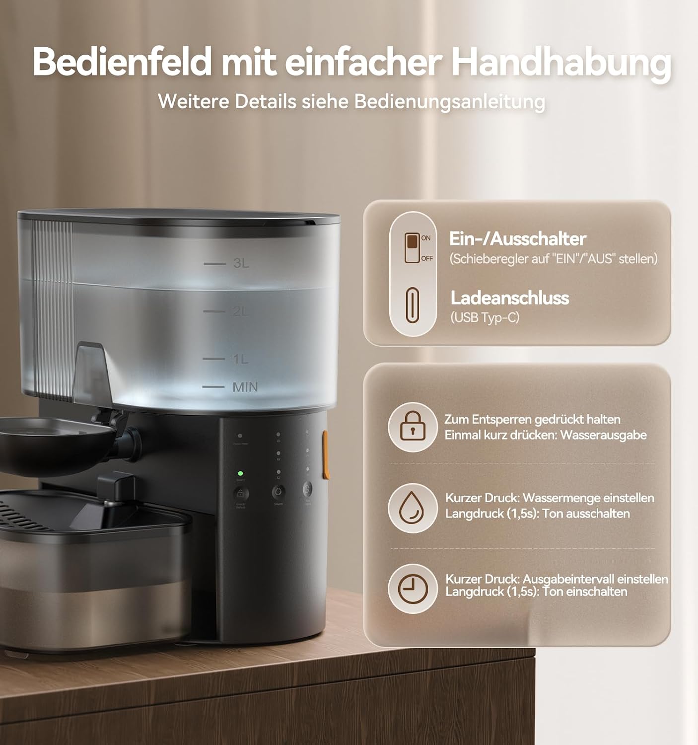 Thumbnail 6 de FEELNEEDY Trinkbrunnen 3,5 L Akku