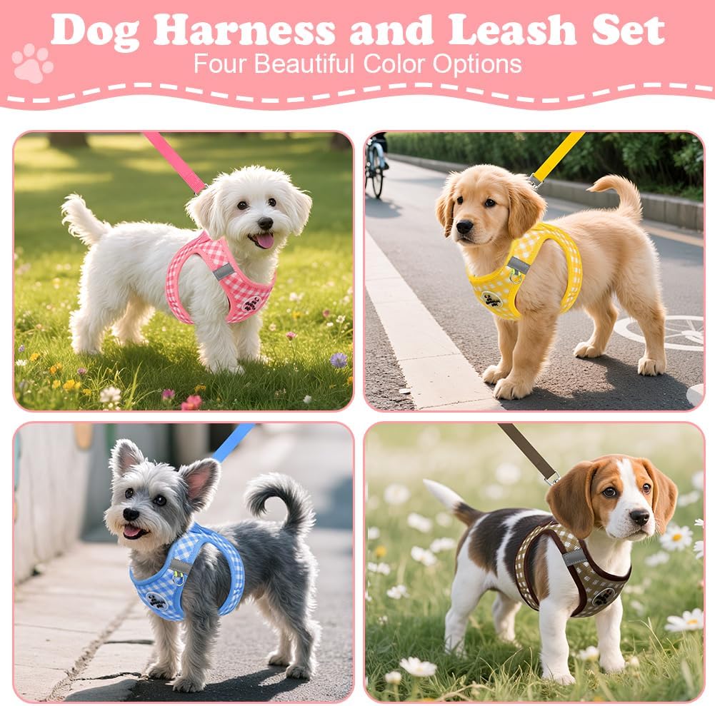 Thumbnail 6 de OFFCUP Ensemble Harnais pour Chiens – Harnais anti-traction et laisse assortie, Rose, XS