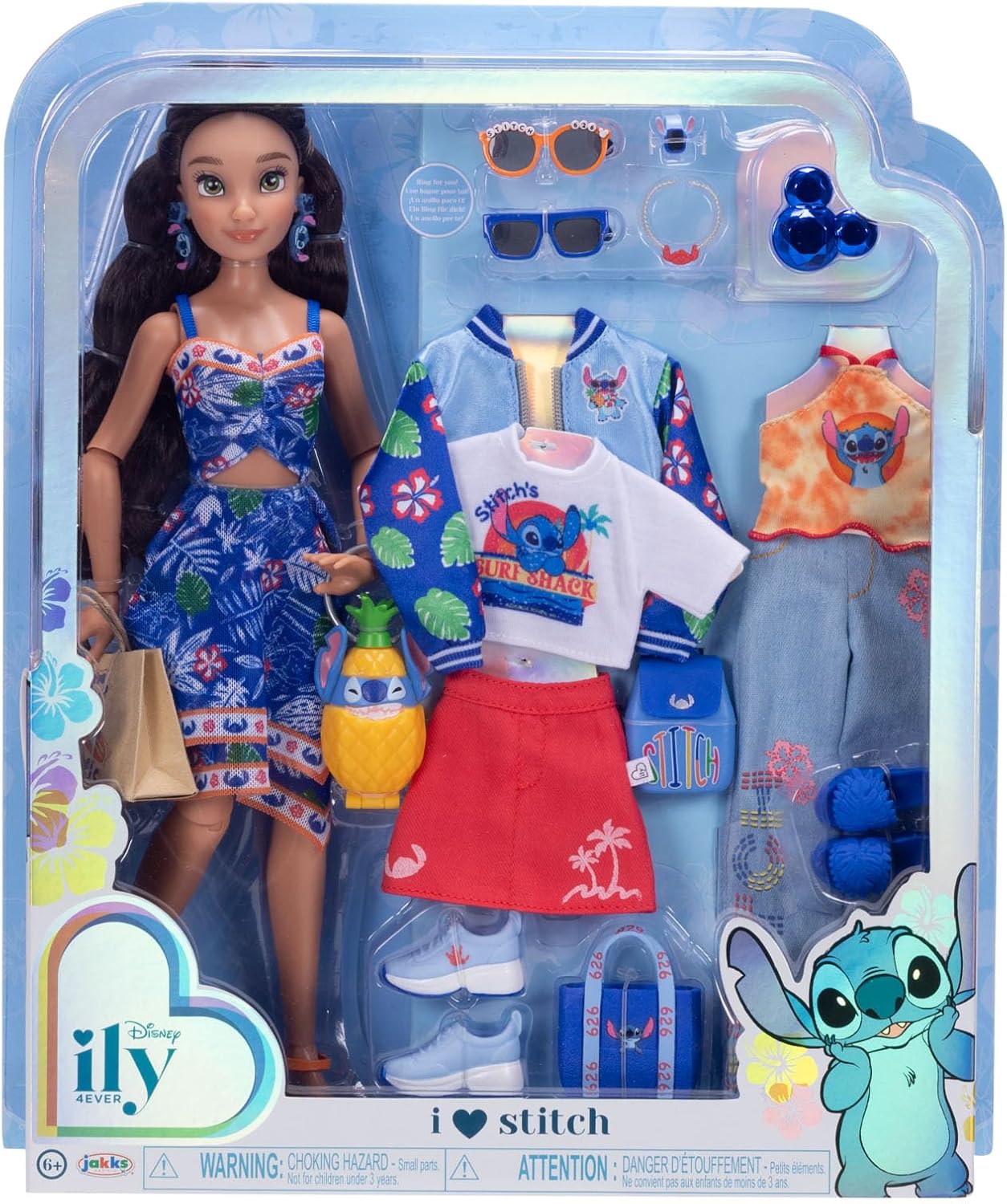 Detalle de Disney ILY 4EVER Stitch-Inspired Fashion Doll with 11.5" Height, 13-Point Articulation, Multi-Outfit Closet, and Glitter Mickey Ring (Amazon Exclusive)