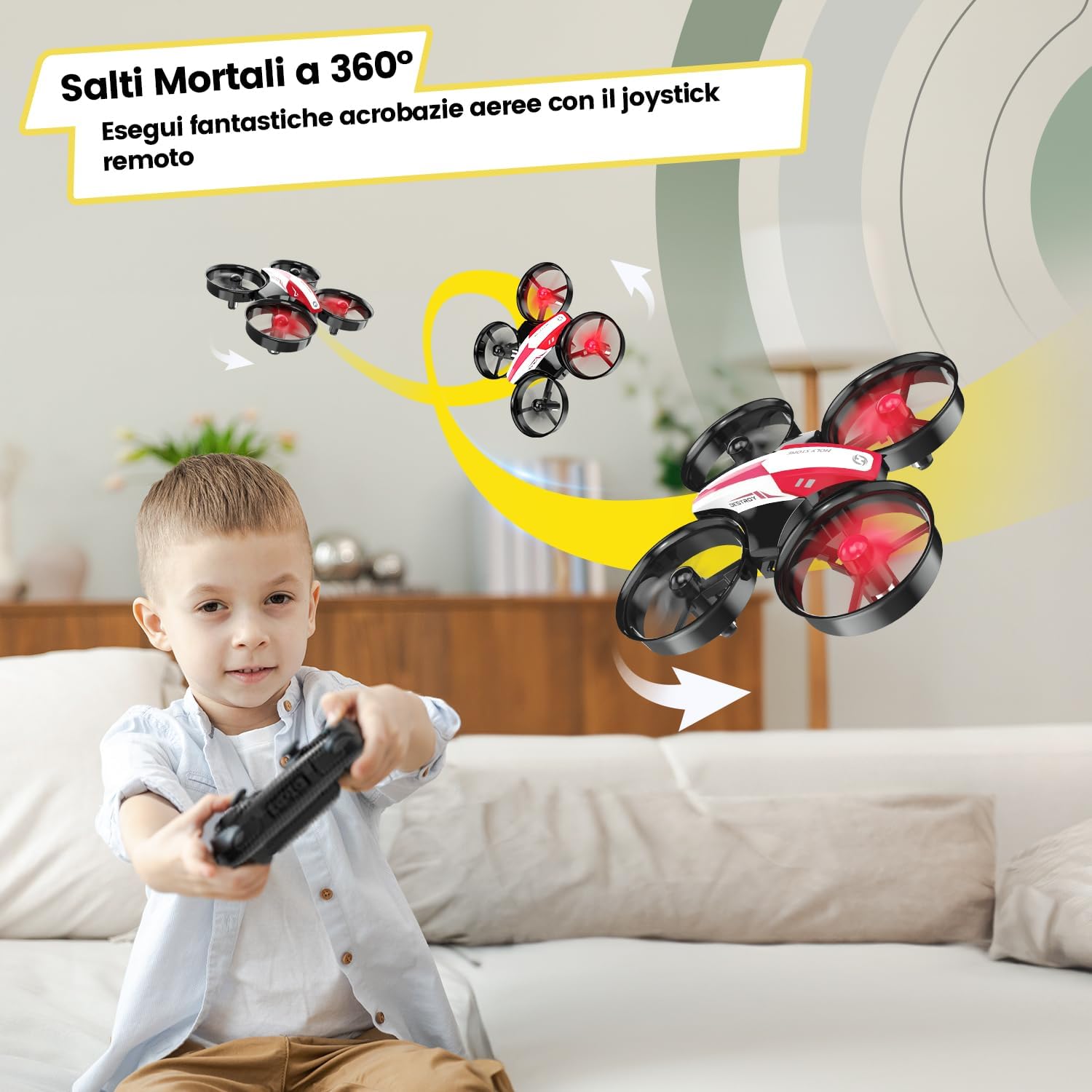 Detalle 2 de Holy Stone HS210 Mini drone per bambini con flip 3D e batteria extra 🛸