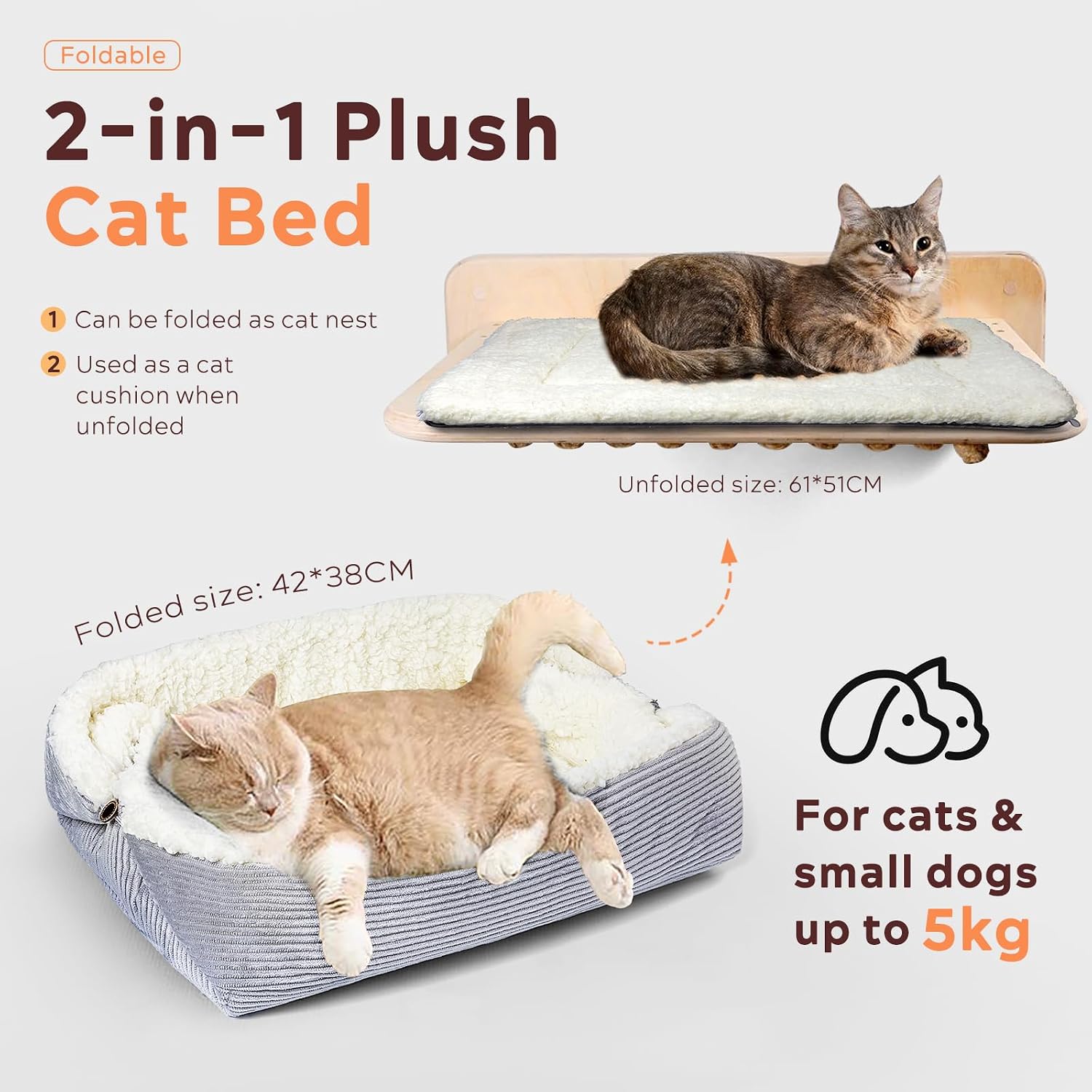 Detalle de MAIYADUO Self Warming Cat Bed 42x38 cm