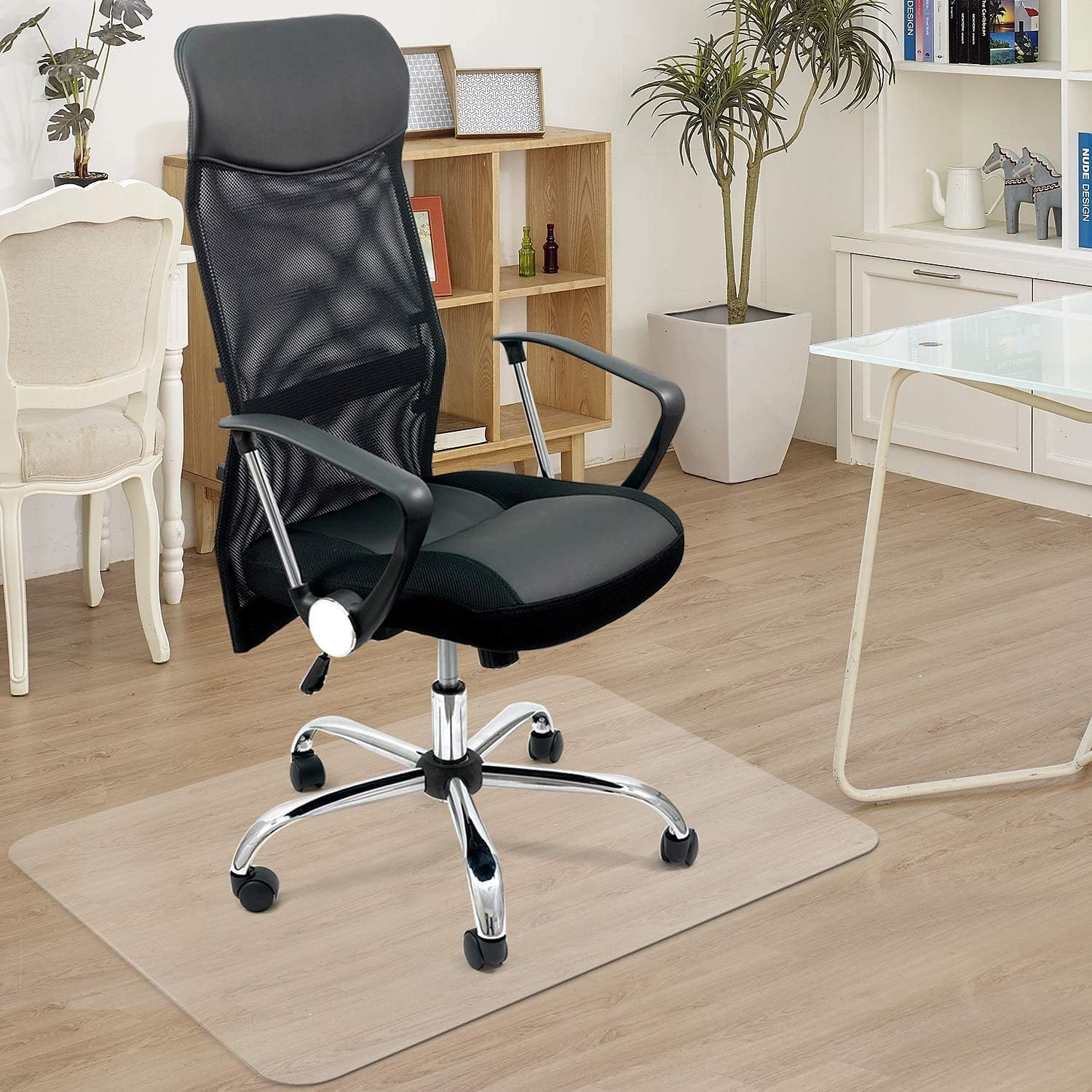 Detalle de Azadx AZD-B-110 Chair Mat for Hardwood Floors, Clear PVC, 36 x 48 in