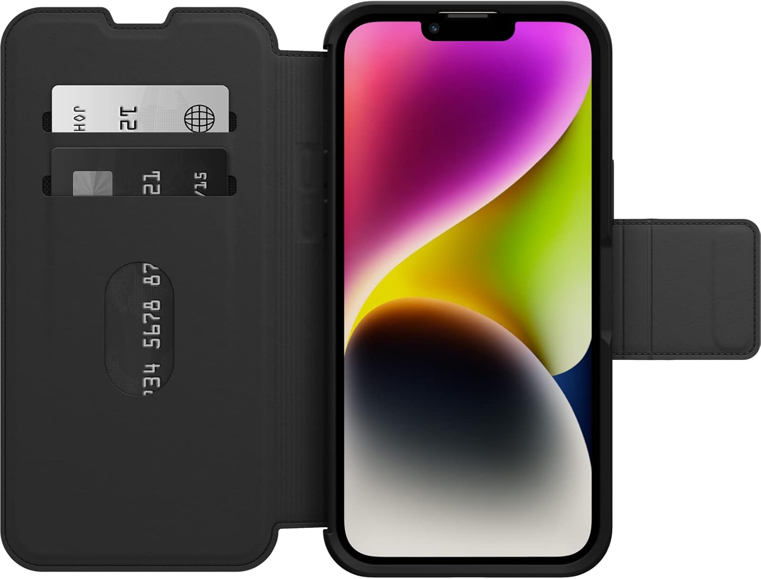 Detalle 2 de OtterBox Strada per iPhone 14 Plus – custodia a libro in vera pelle, 2 slot e protezione 360°
