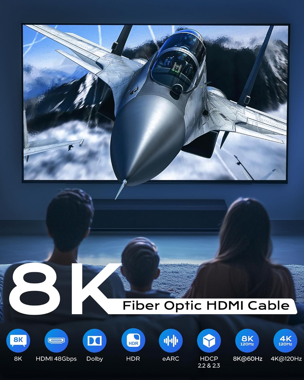 Thumbnail 4 de Cratree 50 ft 8K HDMI fiber cable 48 Gbps