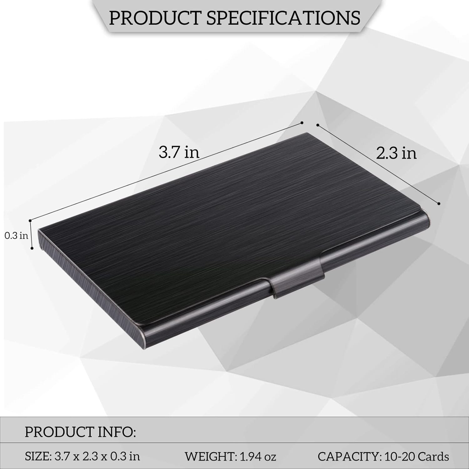 Thumbnail 5 de DMFLY Slim Stainless Steel Business Card Holder (Metal Card Case) – Buckle Style Shut