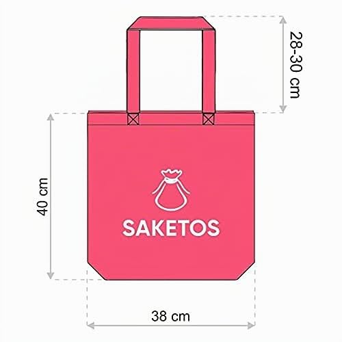 Thumbnail 4 de SAKETOS Sac en coton non imprimé pour courses et projets créatifs – 38 x 42 cm, lot de 10 pièces