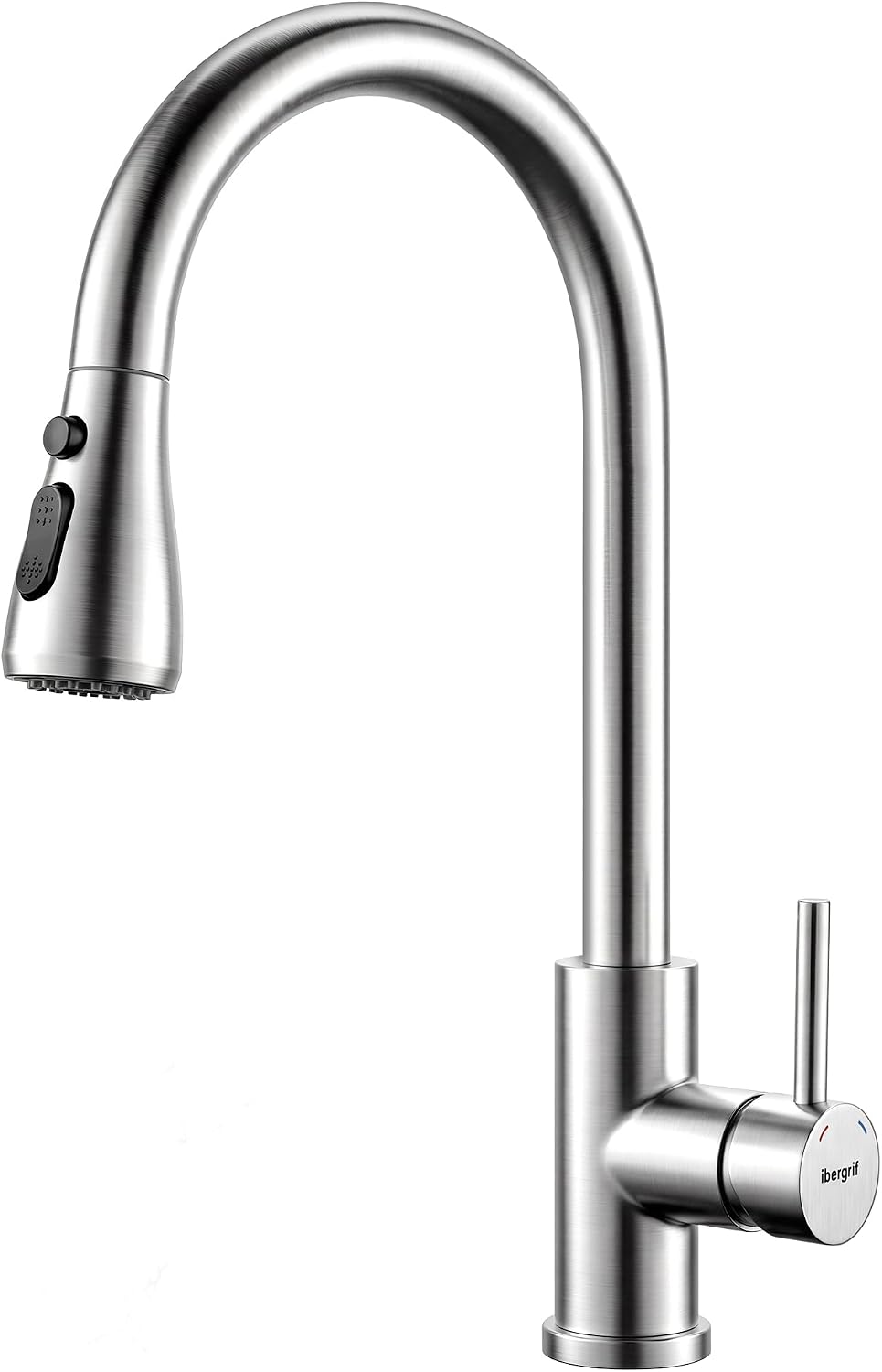 Detalle de Ibergrif M22137 Rubinetto Lavello Cucina con Doccia Estraibile, acciaio inox spazzolato