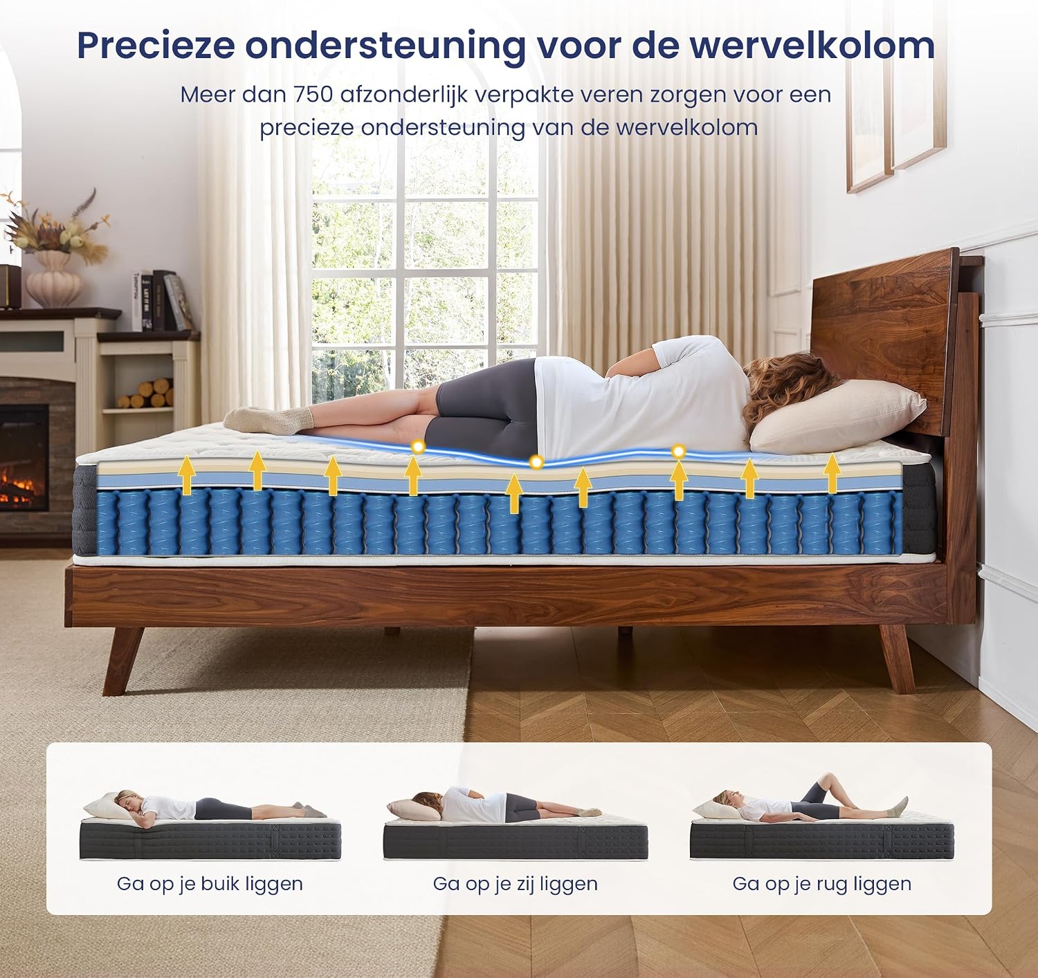 Detalle 2 de Coolvie COL-20XXD120-200 pocketveringmatras 120 x 200 cm, 20 cm, 7 zones