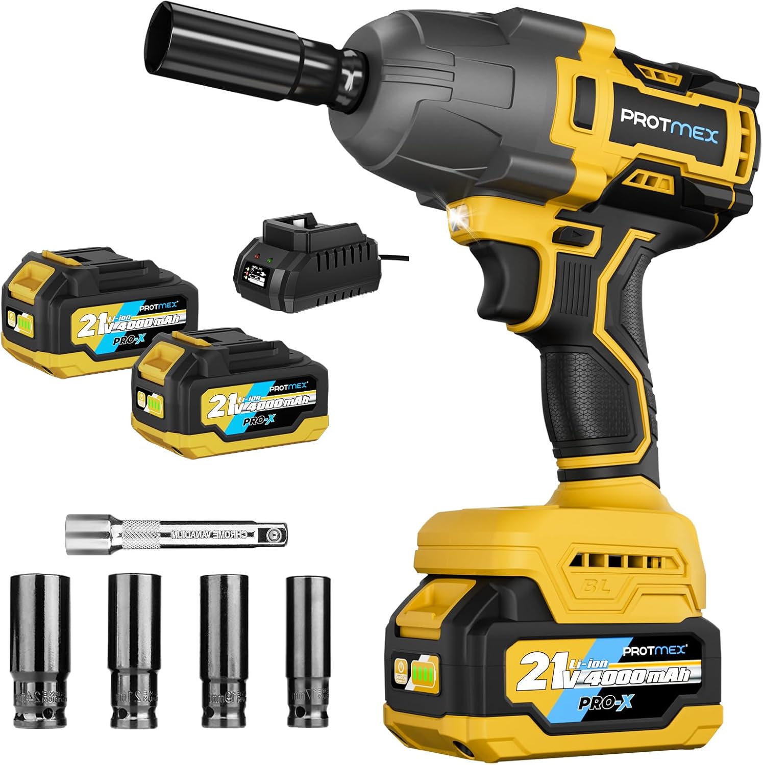 900Ft-lbs Impact Wrench 1/2" Cordless