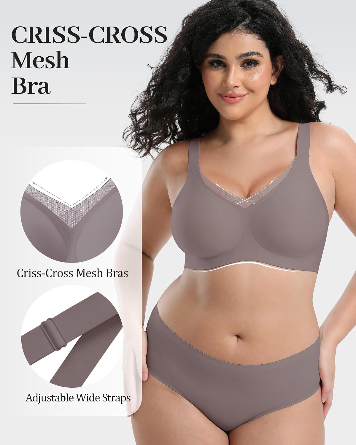 Thumbnail 3 de Gailife Women’s Wireless Jelly Bra, V-Mesh Detail, Full Coverage, No Underwire