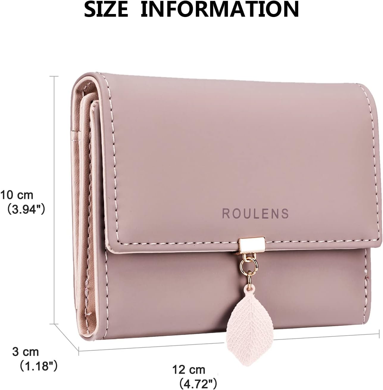 Detalle 2 de Roulens Ladies Purse: RFID-Blocking PU Leather Wallet with Leaf Pendant