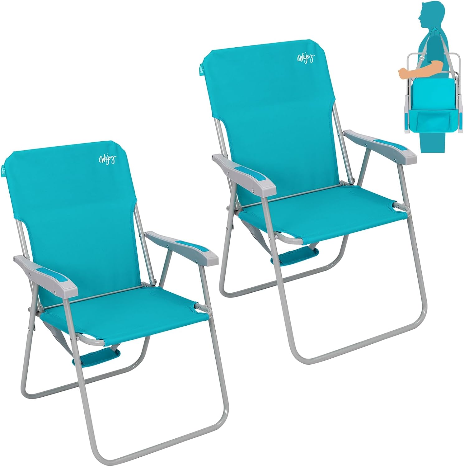 Detalle 2 de WEJOY Sedia da Spiaggia Pieghevole: Comfort robusto e trasporto facile per mare, campeggio e giardino