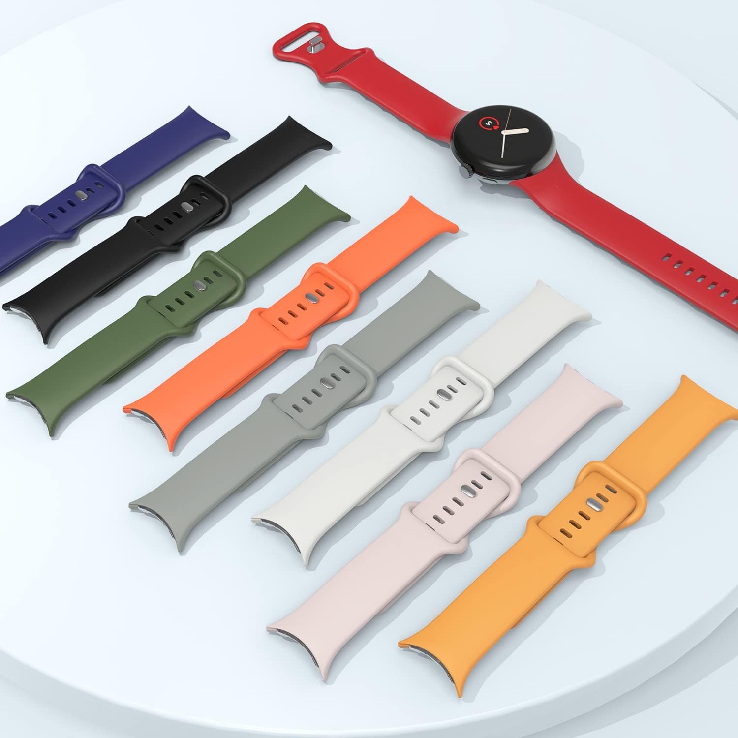 Detalle de OVERSTEP Soft Silicone Replacement Band for Google Pixel Watch (2022 & Pixel Watch 2)