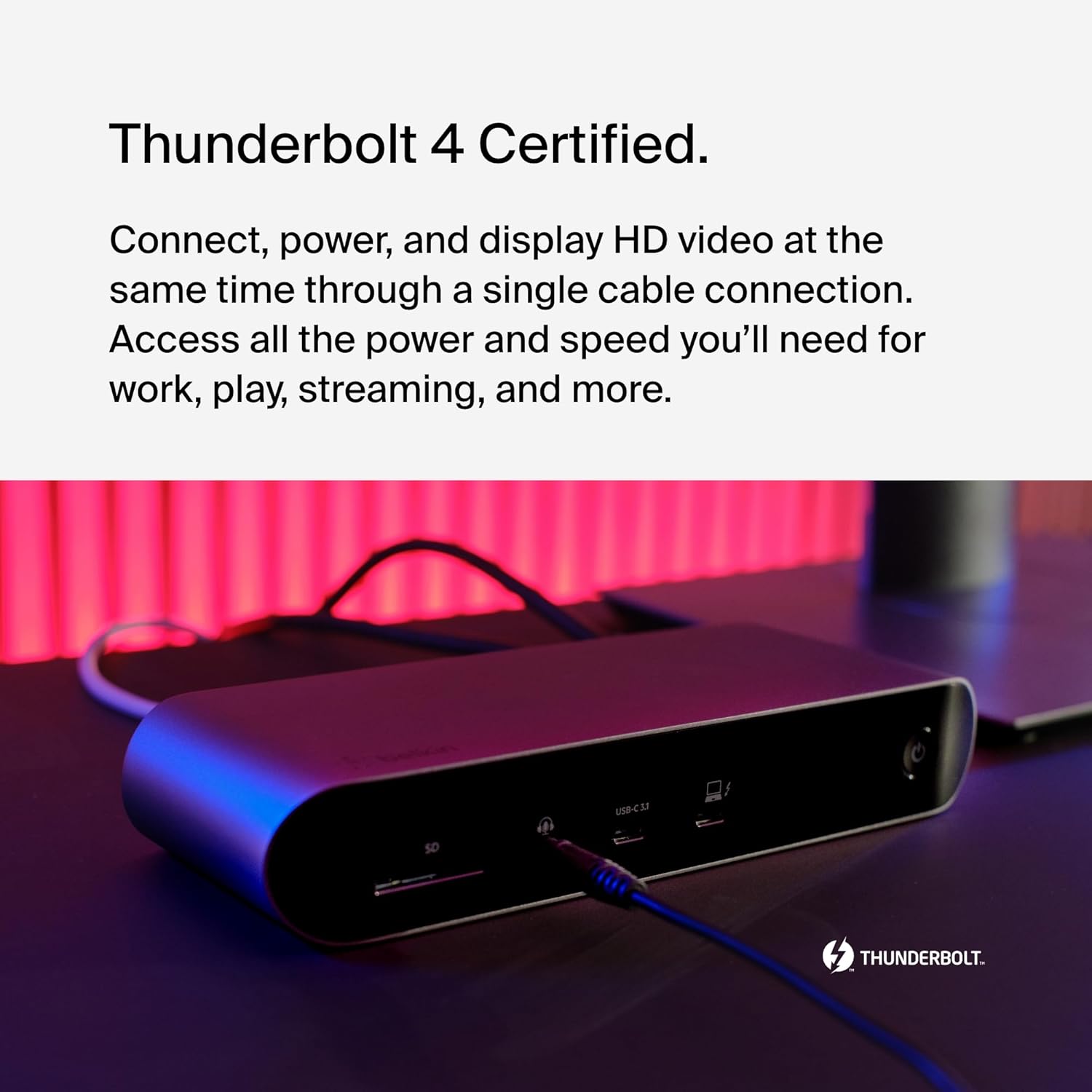 Thumbnail 6 de Belkin Thunderbolt 4 Dock Pro with 2 x Thunderbolt 4 and dual HDMI (single 8K @ 30Hz) – 90W Power Delivery