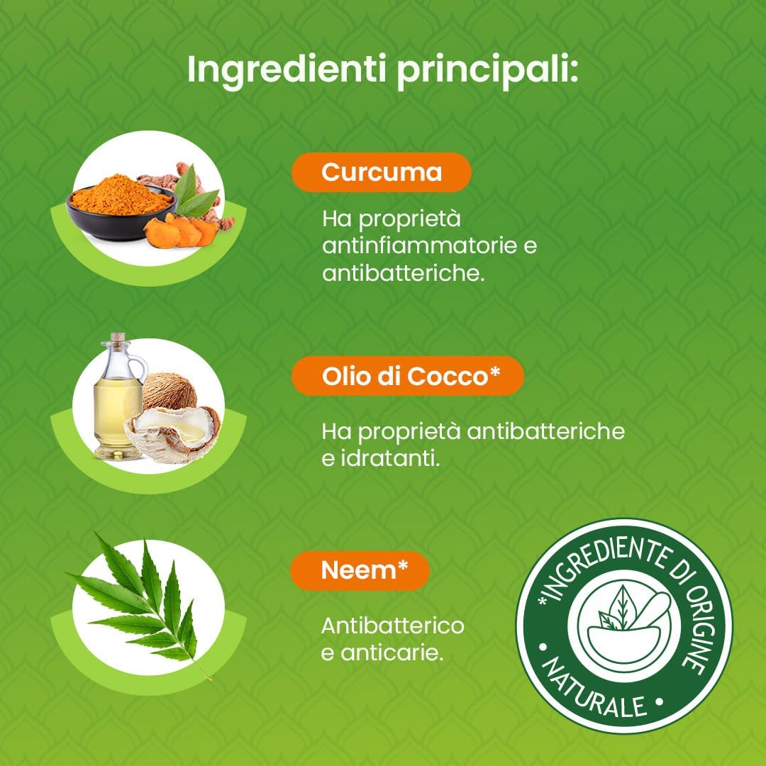 Detalle de Himalaya Botanique Dentifricio Sbiancante con Curcuma e Olio di Cocco – 75 ml