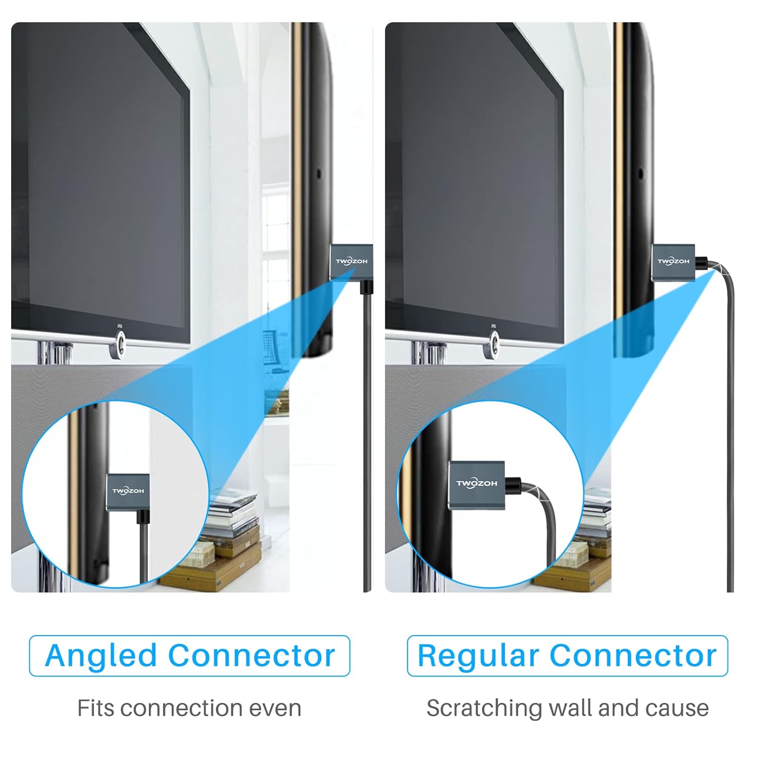 Thumbnail 2 de Twozoh Flexible HDMI Cable Left Angled 90° 3M — Ultra-thin, 4K@60Hz