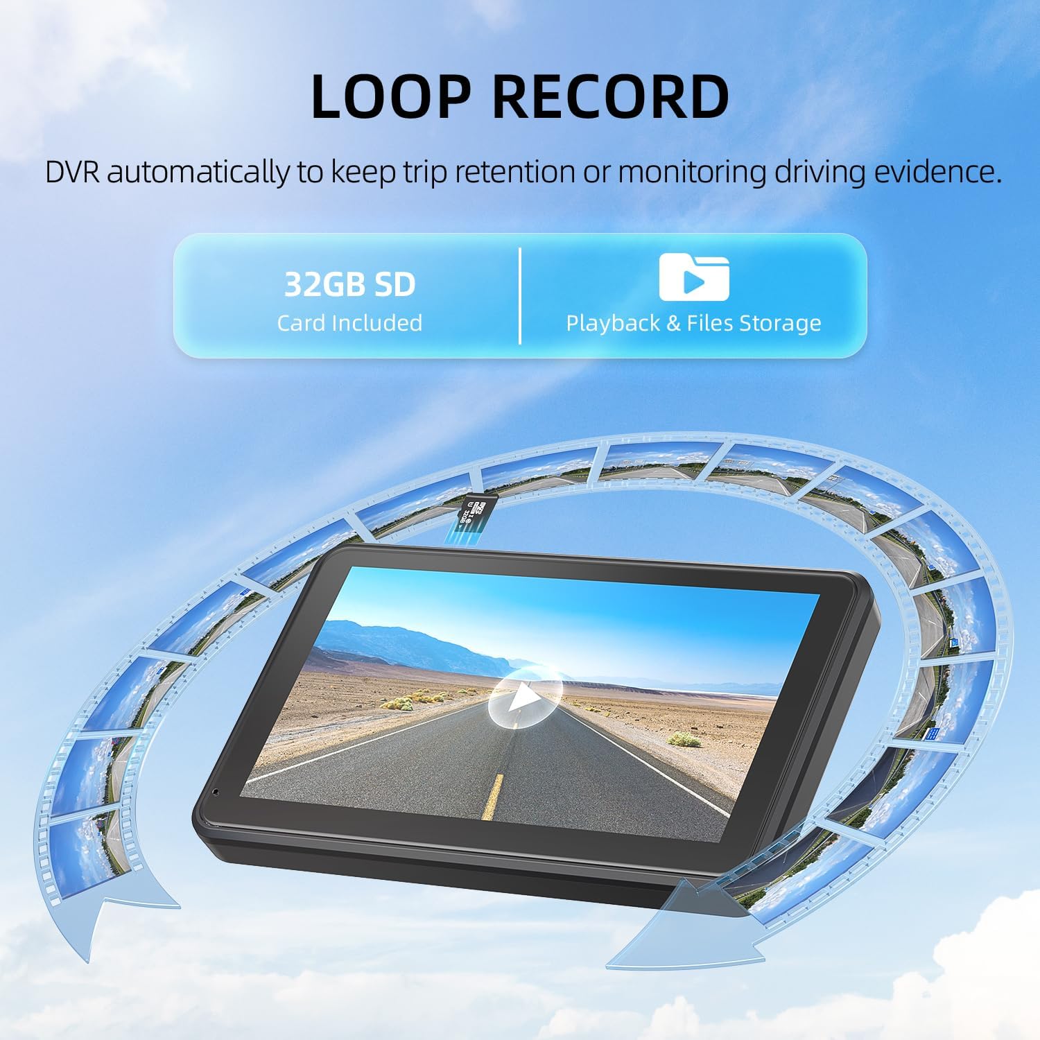 Thumbnail 1 de eRapta Dual Magnetic Solar Wireless Backup Cameras with 7” Touchscreen and DVR