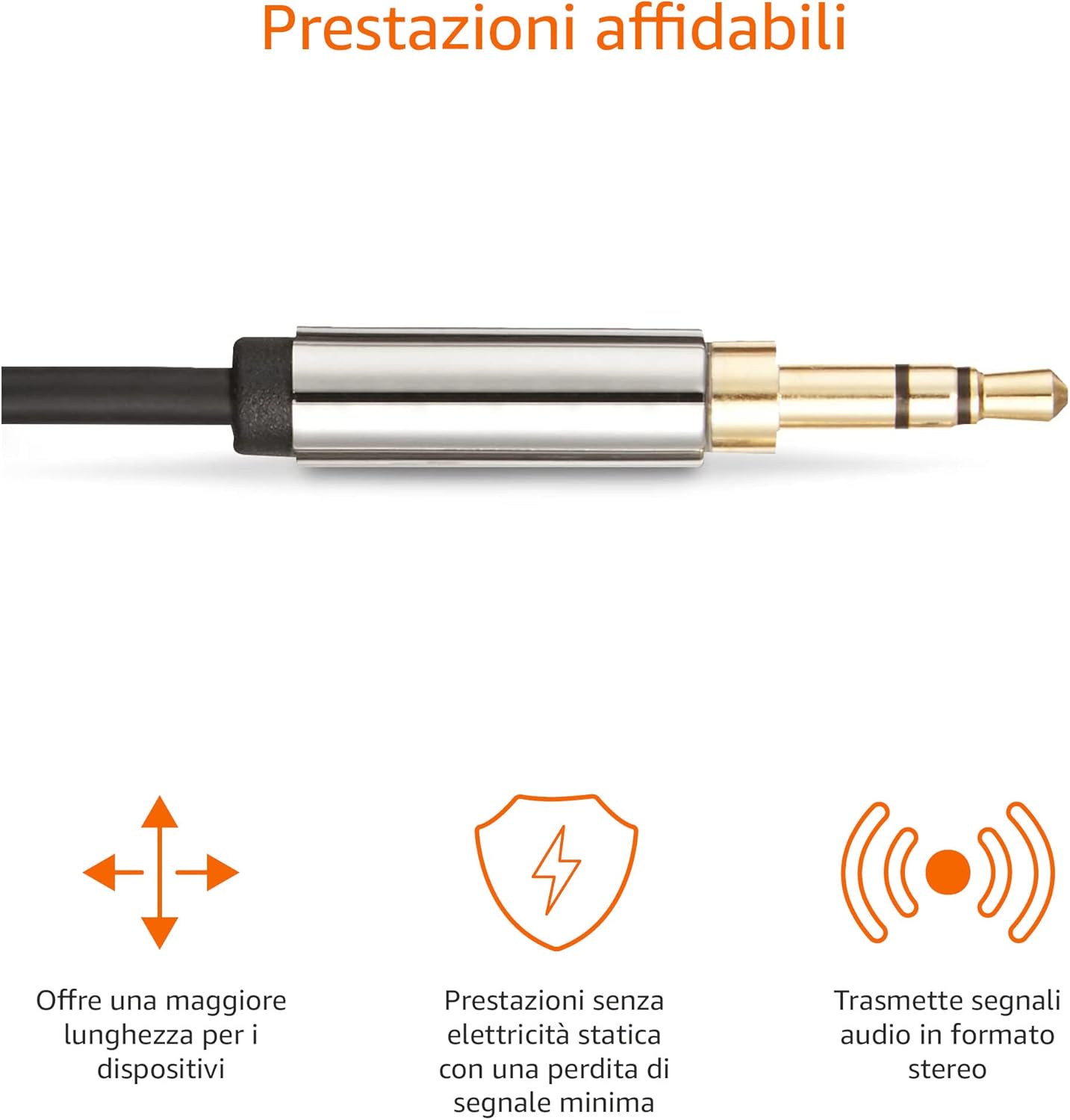 Detalle de Amazon Basics cavo audio stereo 3,5 mm maschio-maschio (2,4 m)